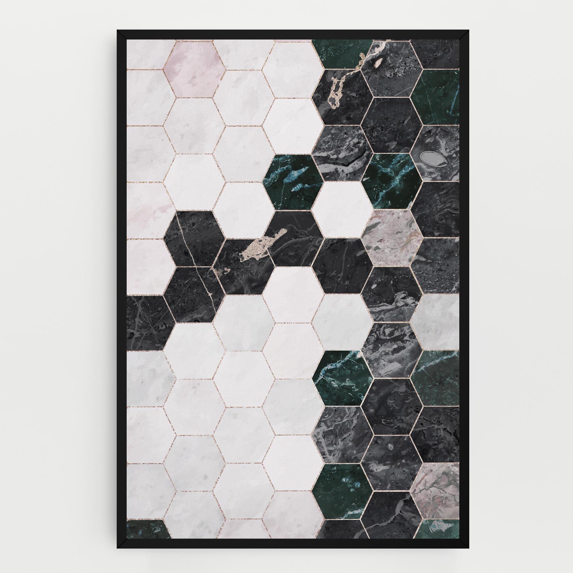 Tablou Canvas Green Hexagon mockup 0