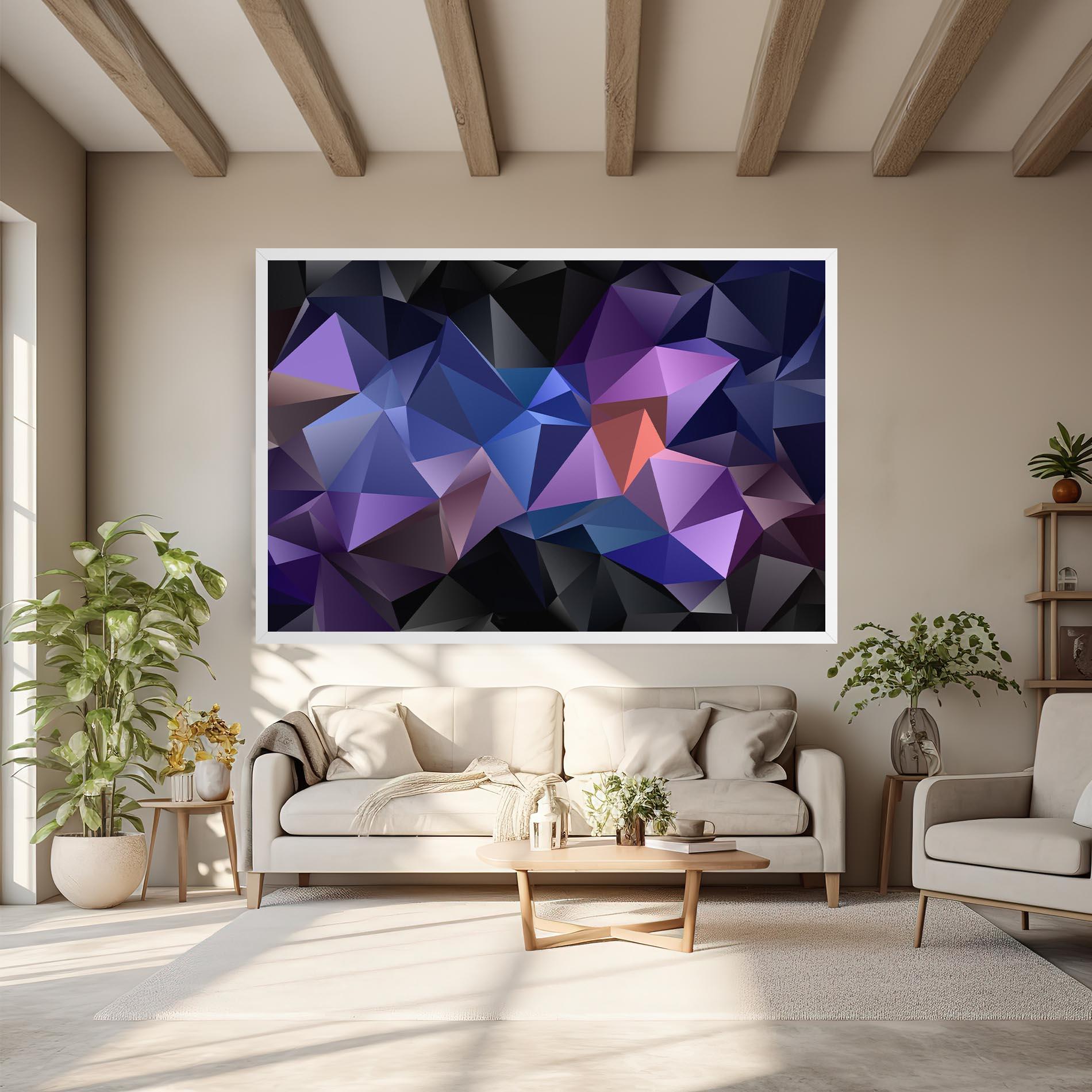 Tablou Canvas Black Purple Triangle mockup 6