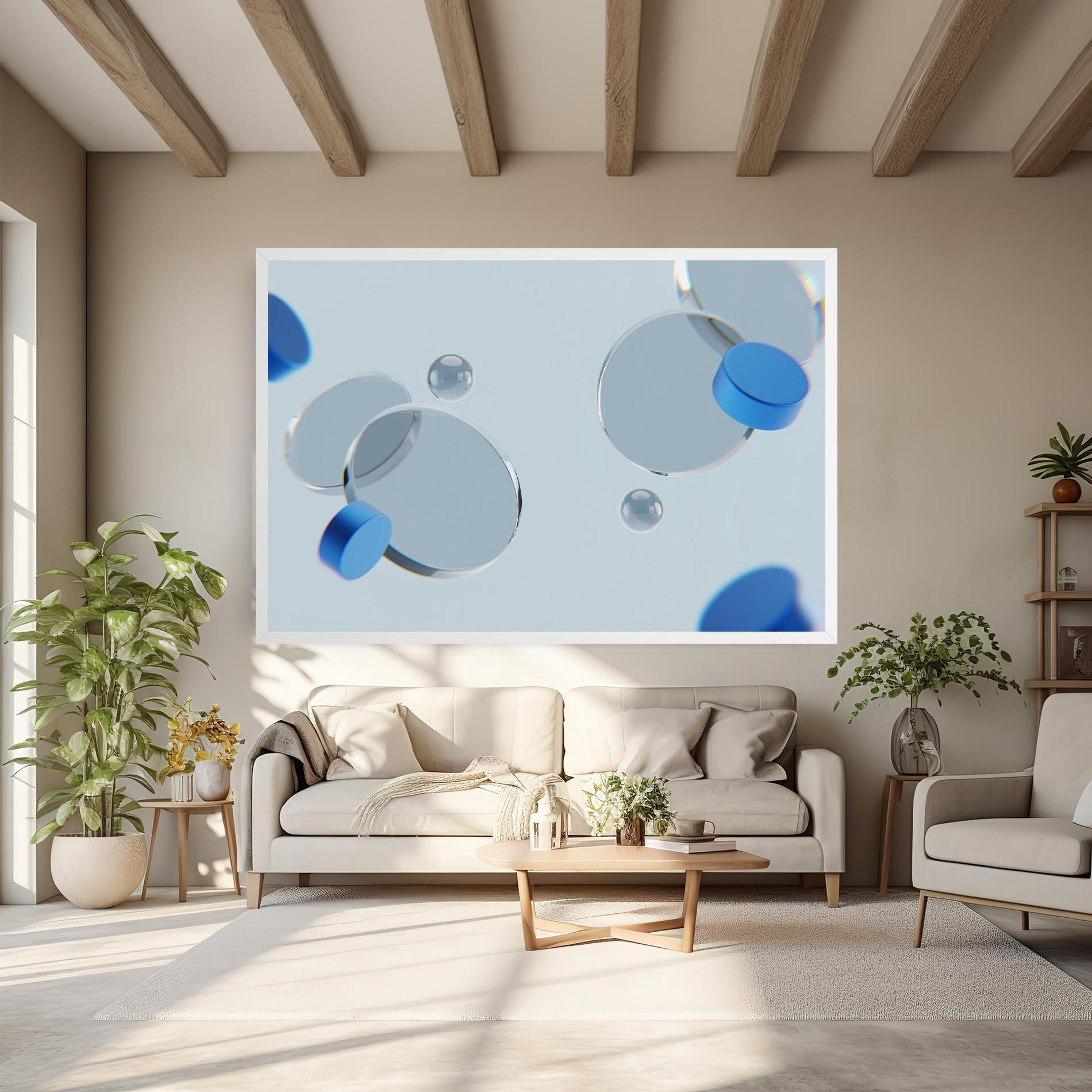 Tablou Canvas Blue Circle Floating mockup 6