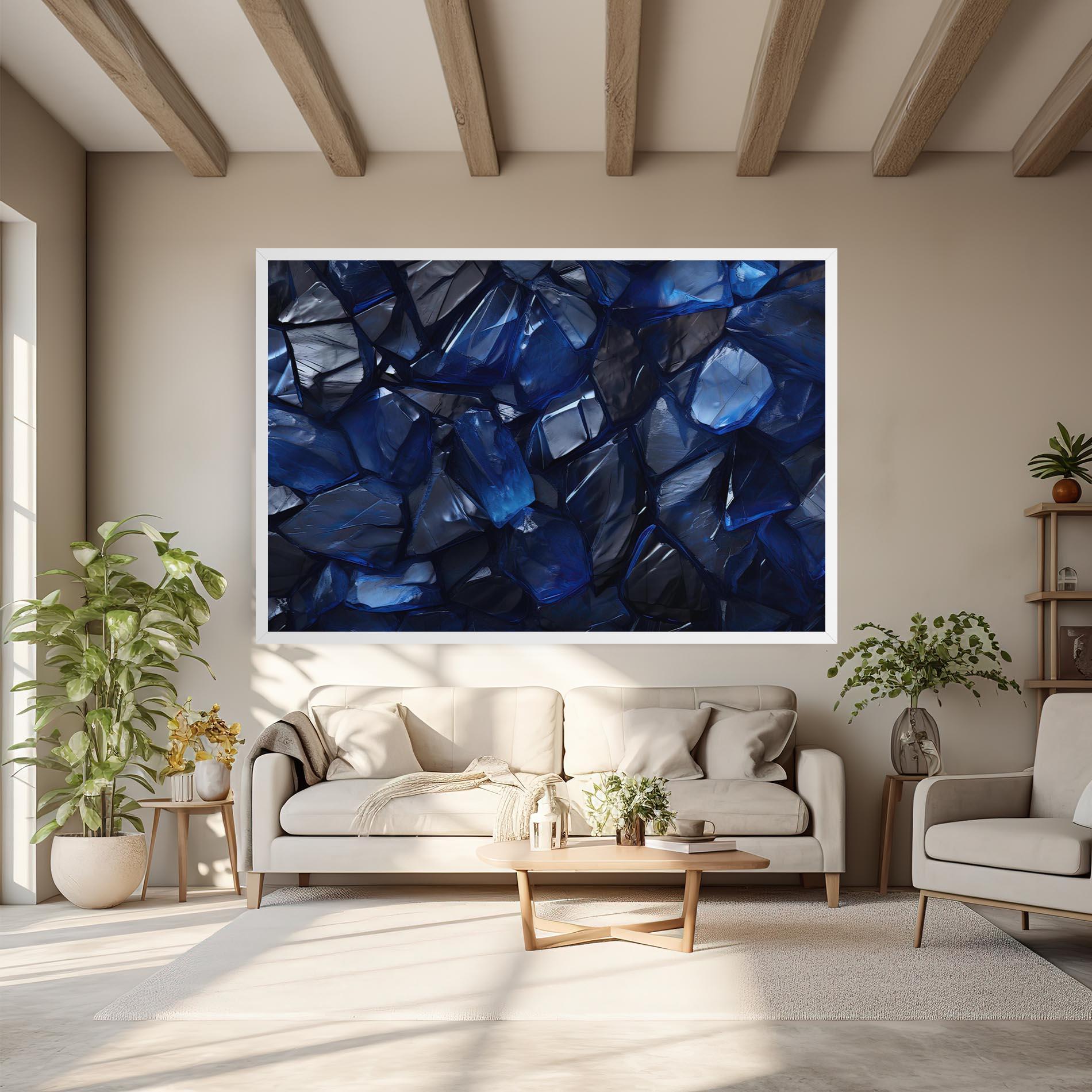 Tablou Canvas Blue Crystal Shape mockup 6