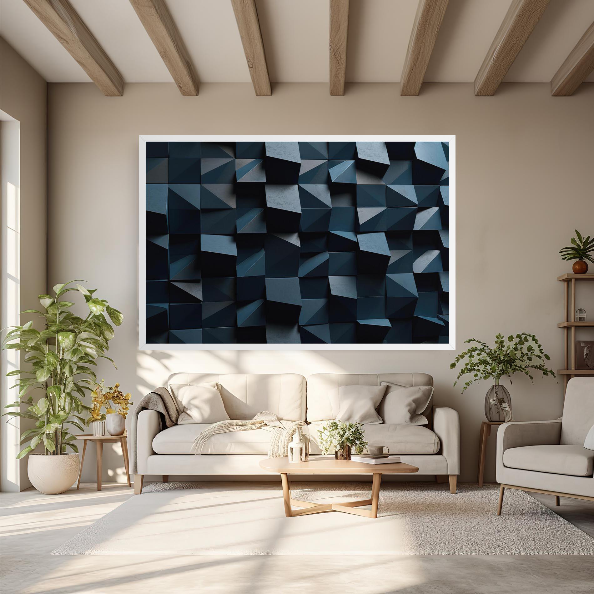 Tablou Canvas Dark Blue Square mockup 6