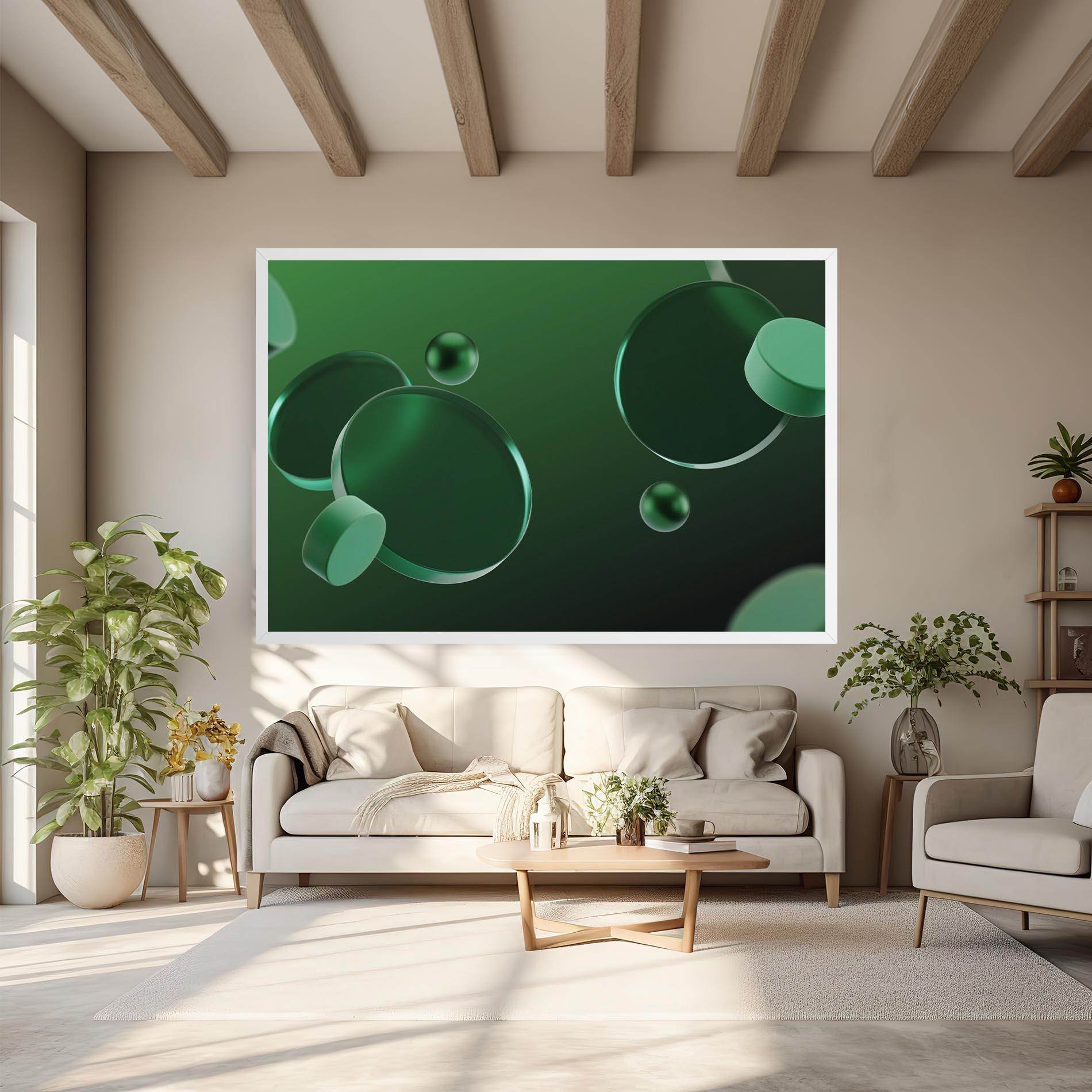 Tablou Canvas Green Circle Floating mockup 6
