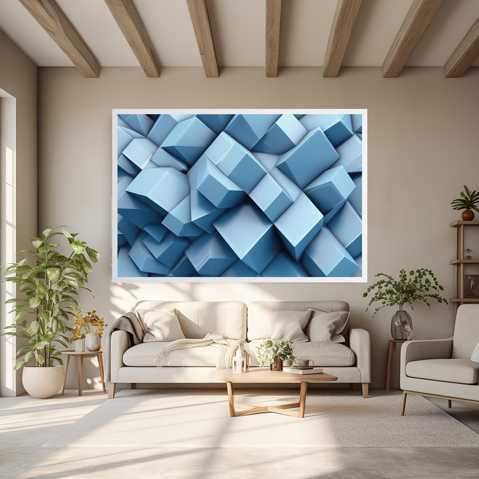 Tablou Canvas Light Blue Shapes Mix mockup 6