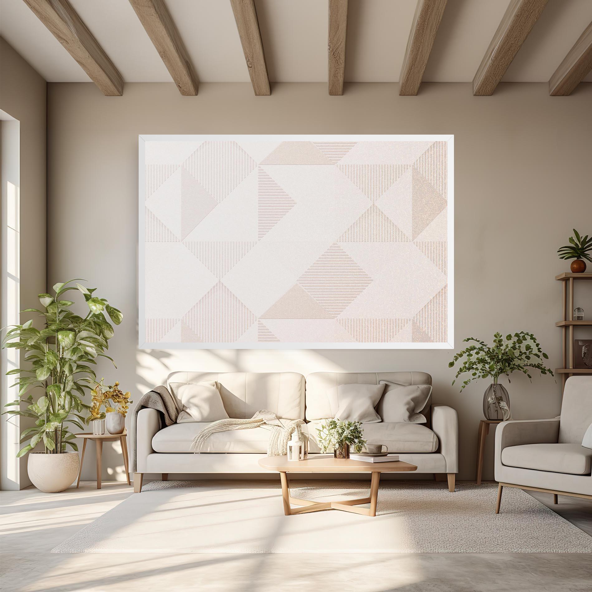 Tablou Canvas Light Cream Rhombus mockup 6