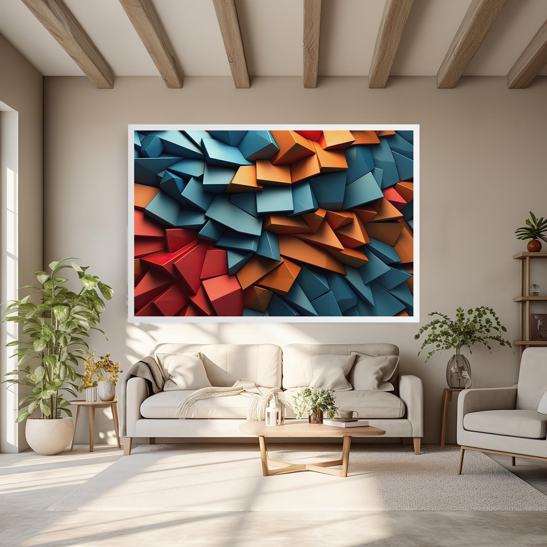 Tablou Canvas Multicolor Triangle mockup 6