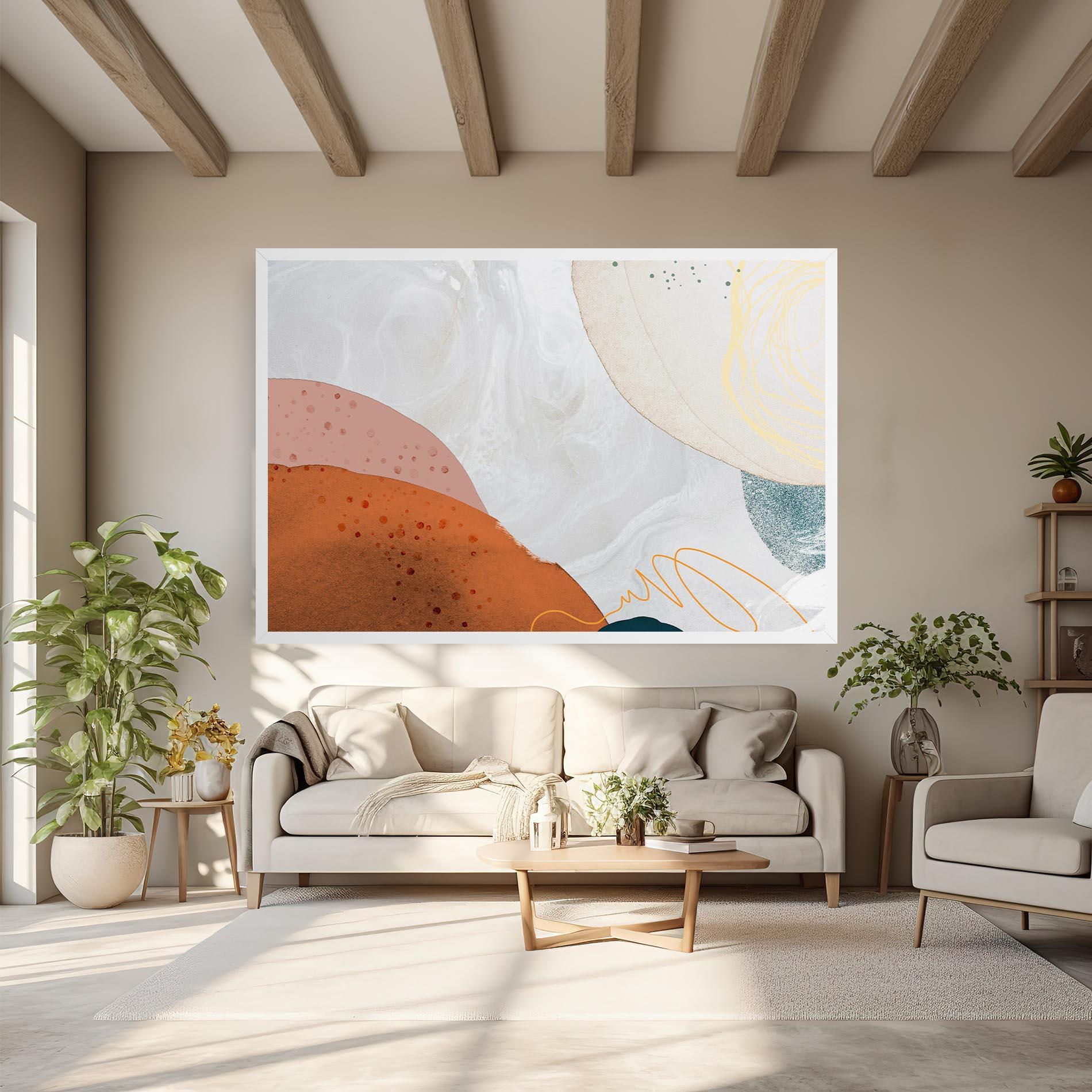 Tablou Canvas Orange Yellow Line mockup 6