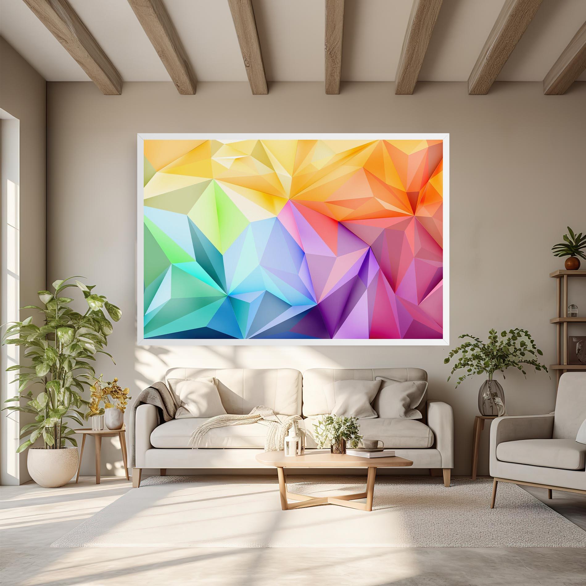 Tablou Canvas Rainbow Triangle Mix mockup 6