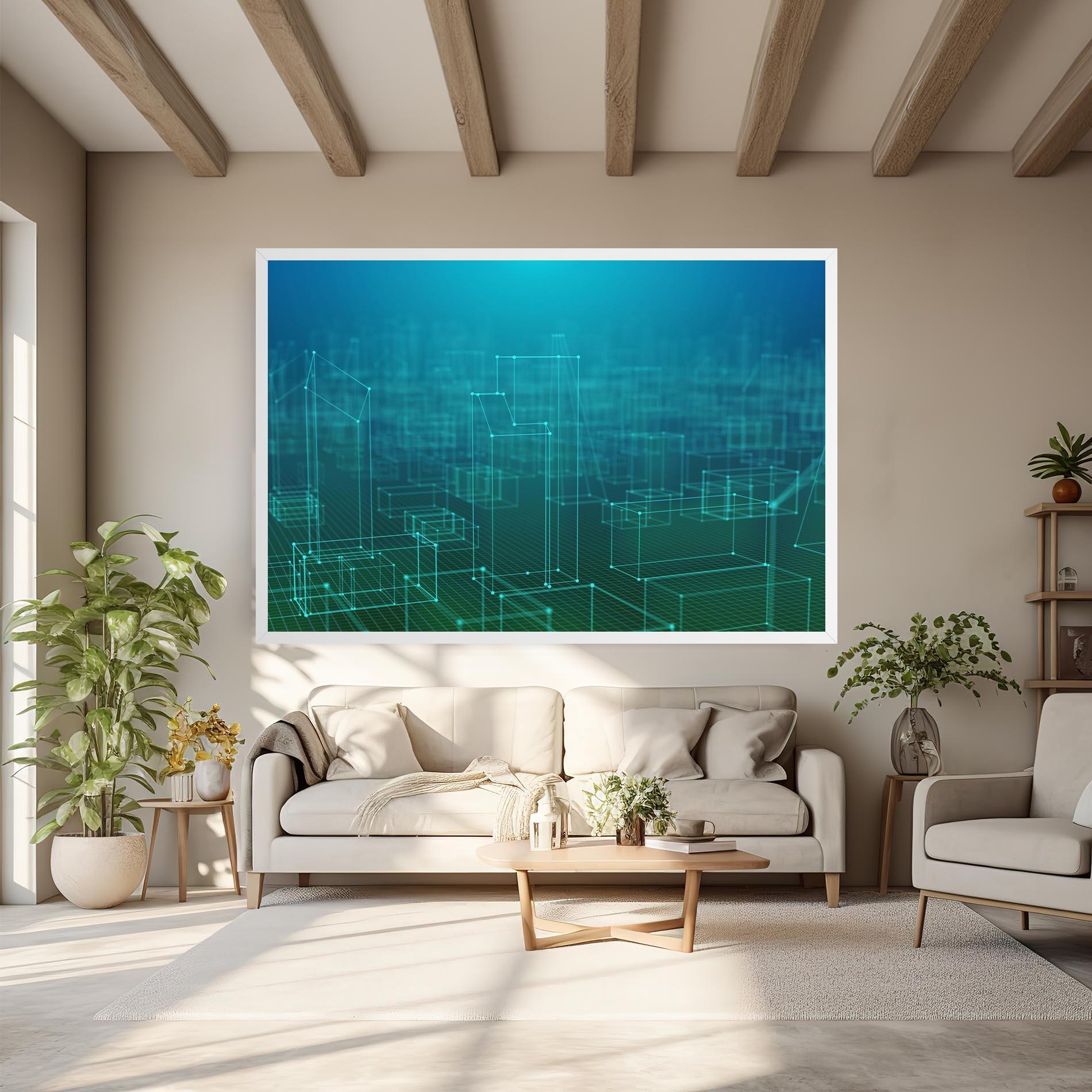 Tablou Canvas Square Lines Connecting mockup 6