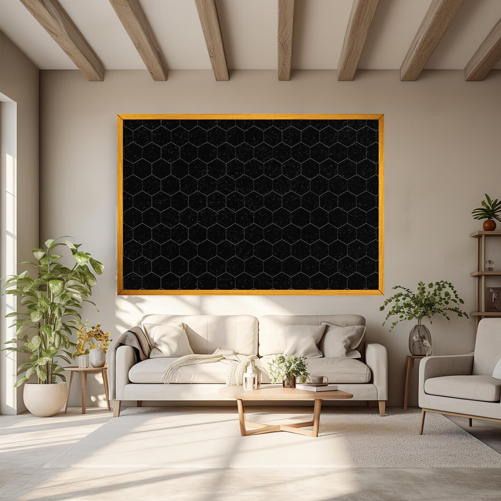 Tablou Canvas Black Hexagon mockup 6