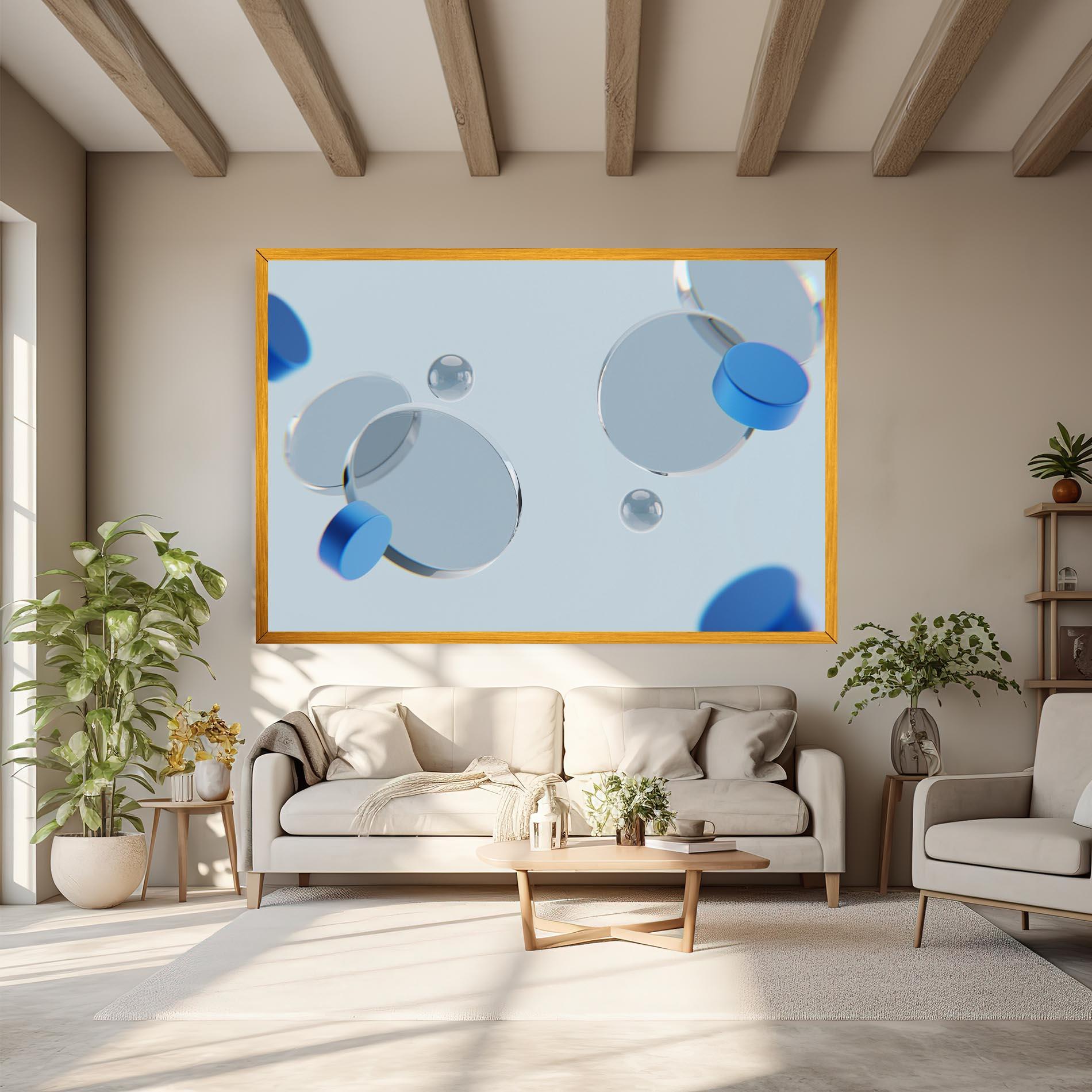 Tablou Canvas Blue Circle Floating mockup 6