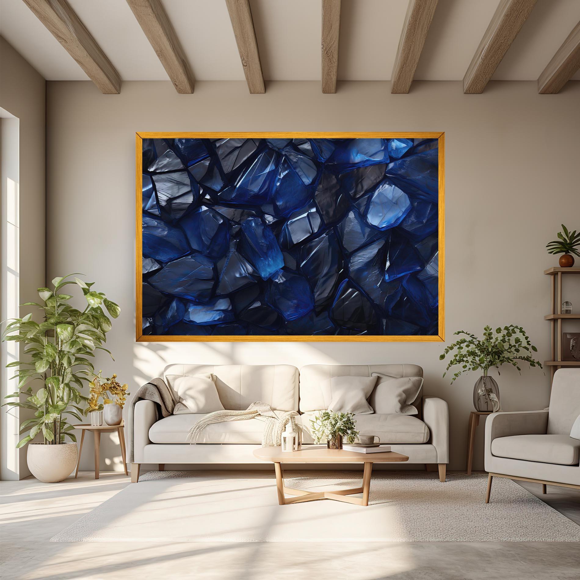 Tablou Canvas Blue Crystal Shape mockup 6