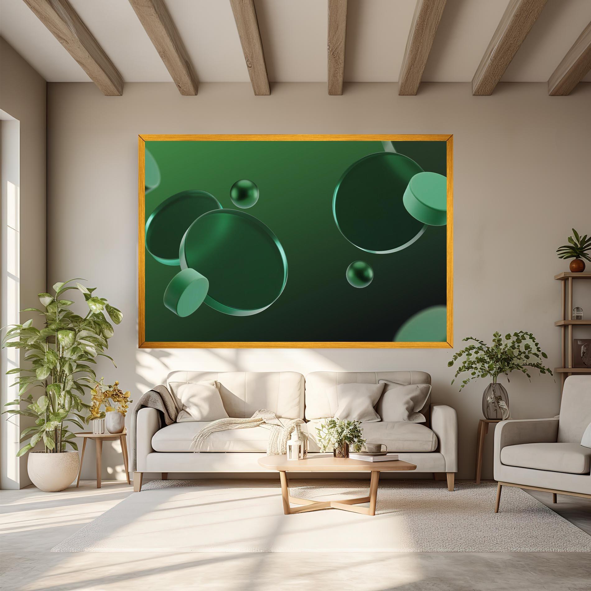 Tablou Canvas Green Circle Floating mockup 6