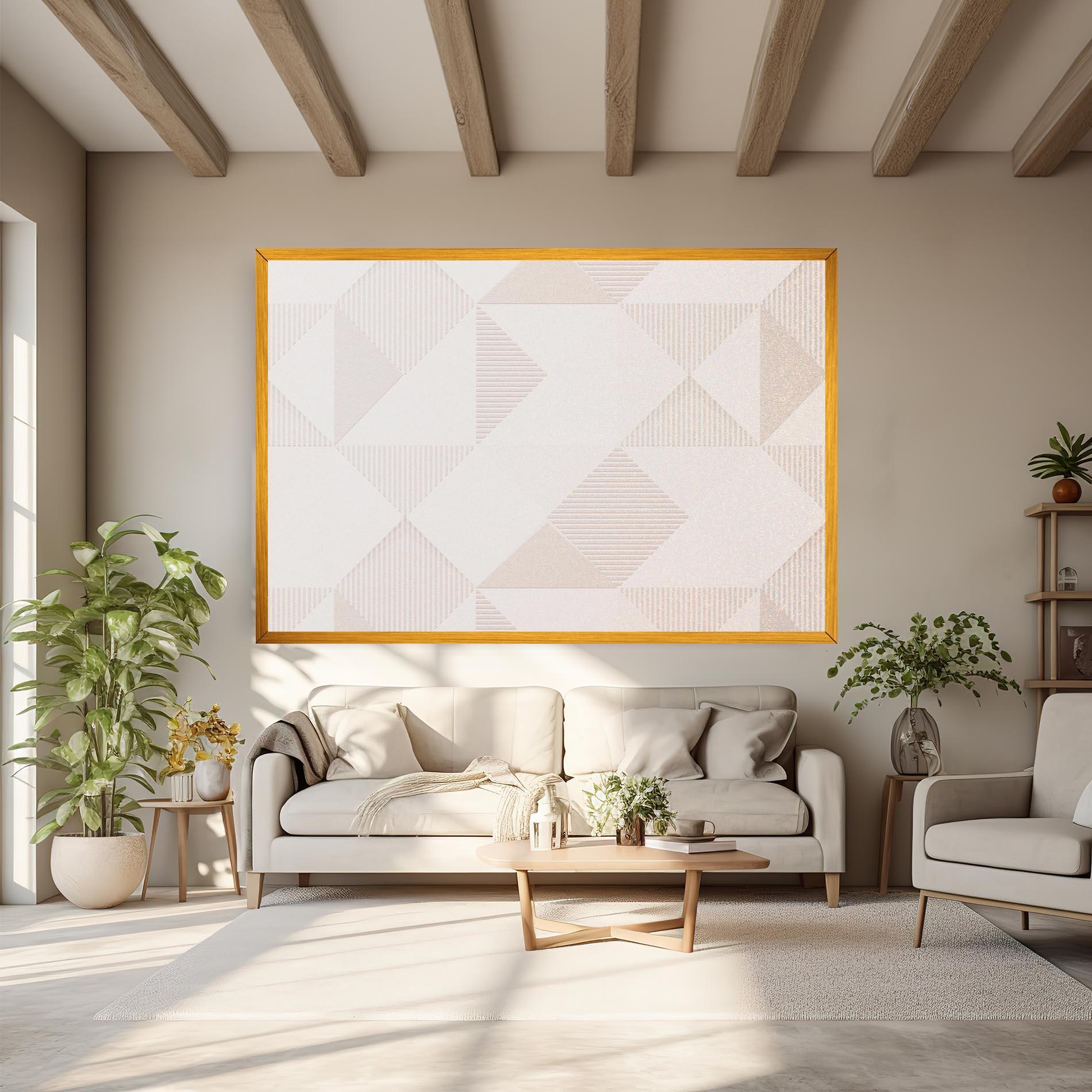 Tablou Canvas Light Cream Rhombus mockup 6