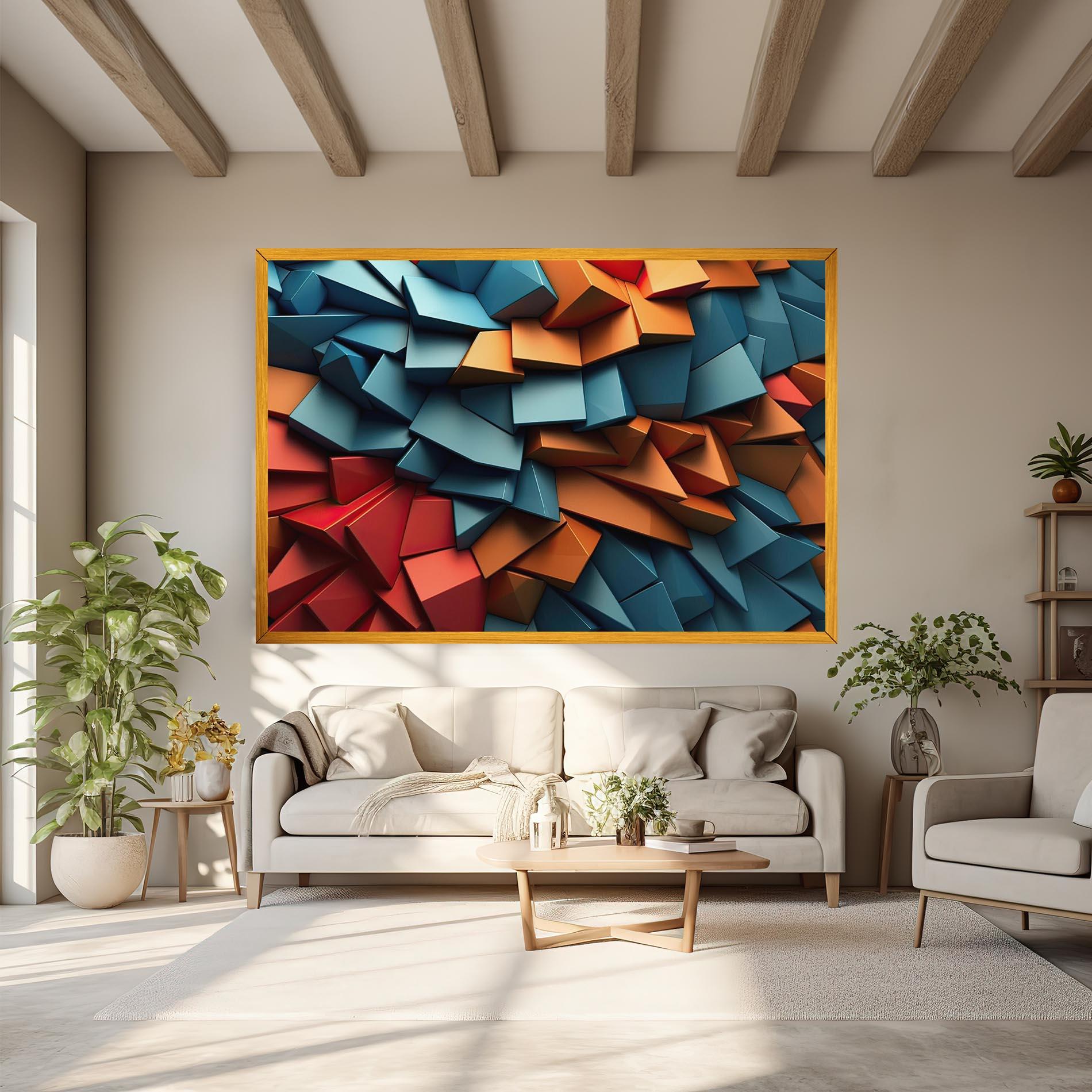 Tablou Canvas Multicolor Triangle mockup 6