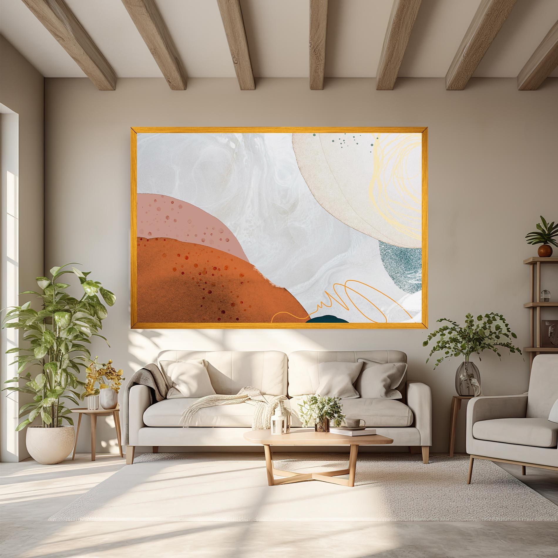 Tablou Canvas Orange Yellow Line mockup 6