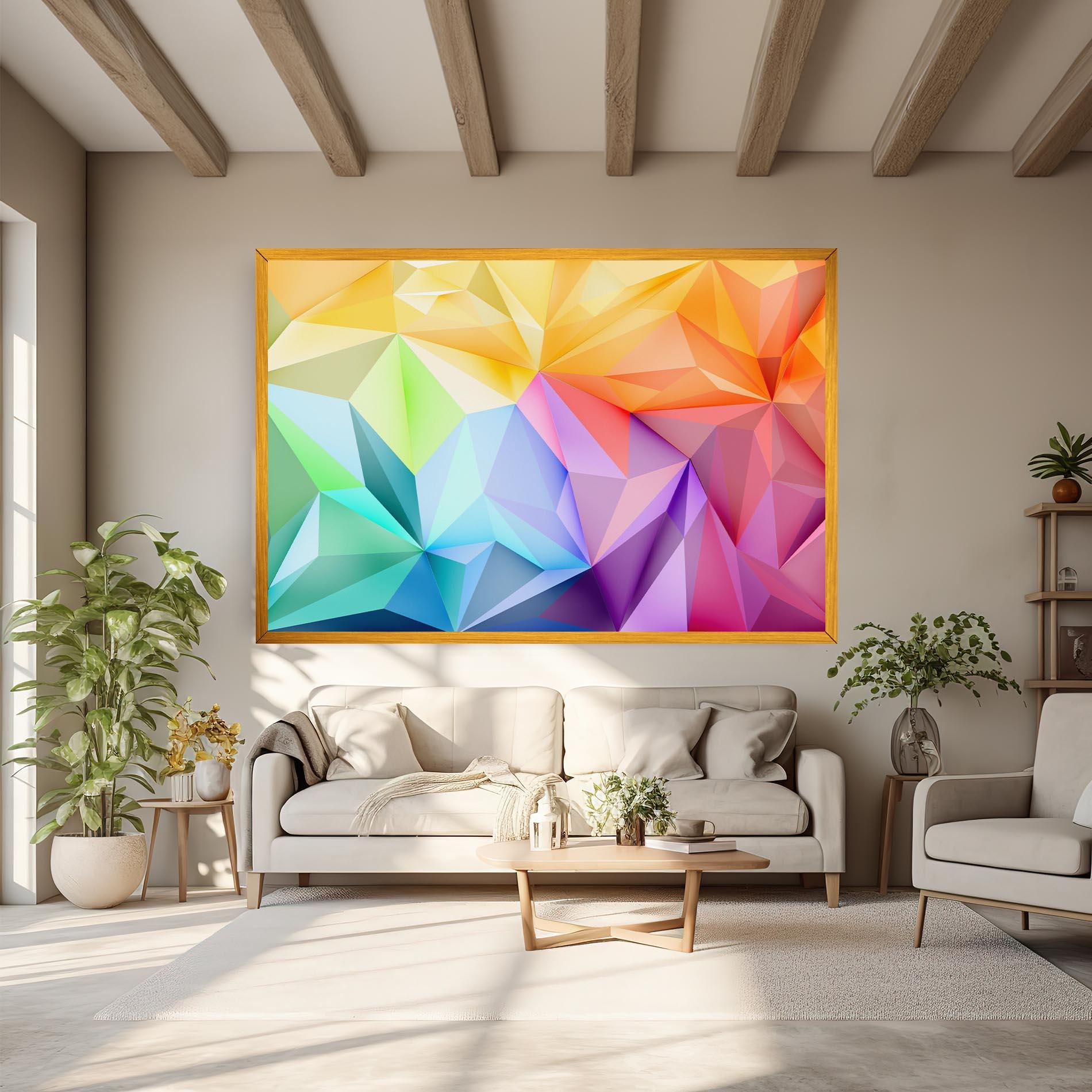 Tablou Canvas Rainbow Triangle Mix mockup 6