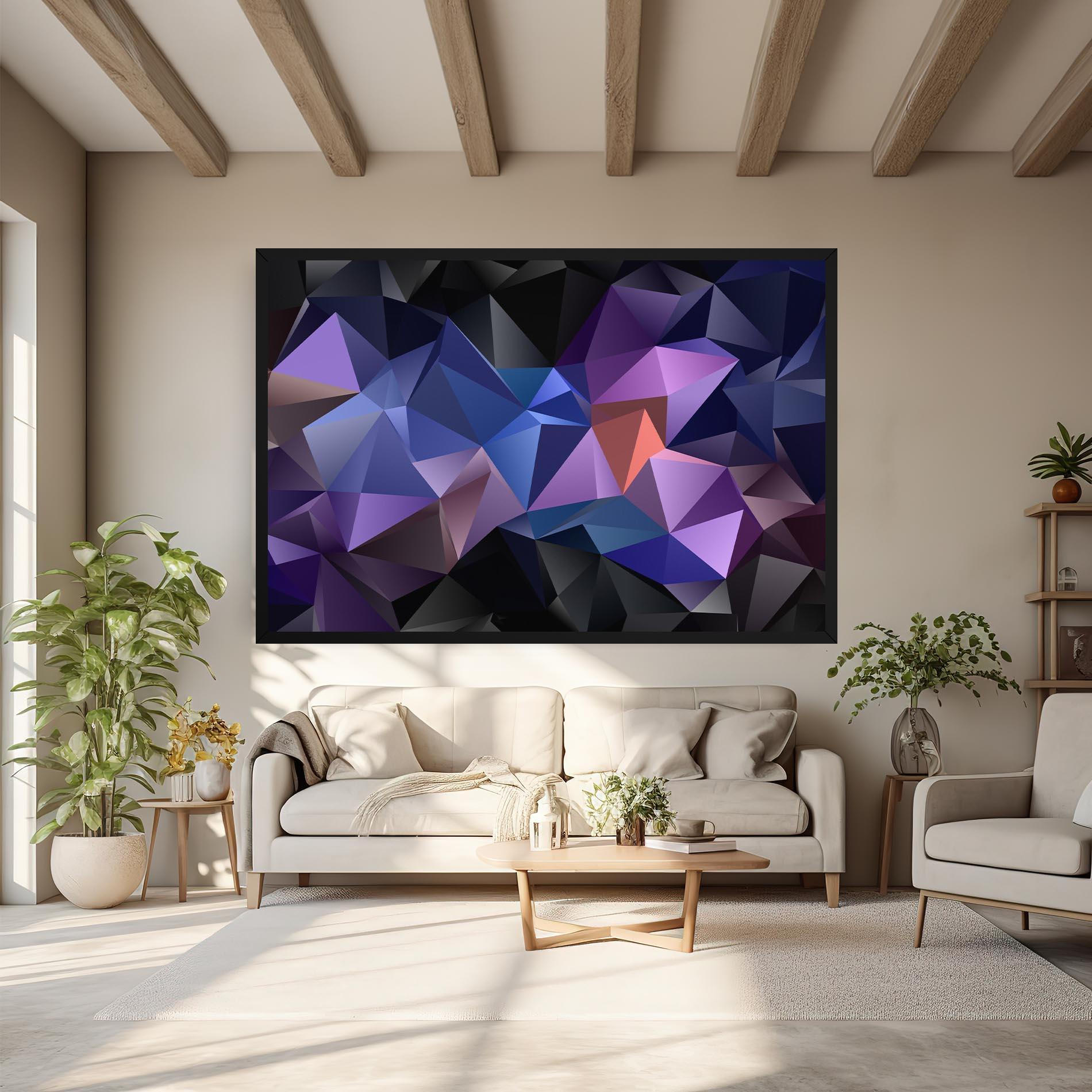 Tablou Canvas Black Purple Triangle mockup 6