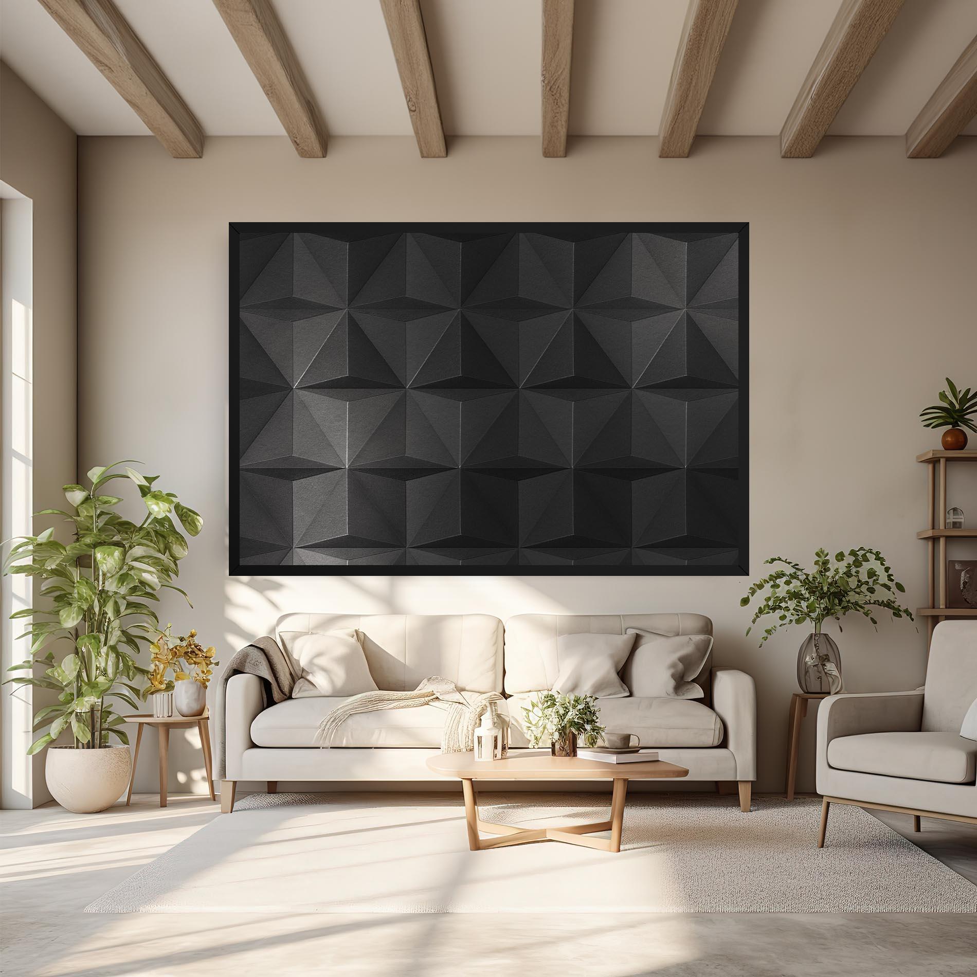 Tablou Canvas Black Shade Triangle mockup 6