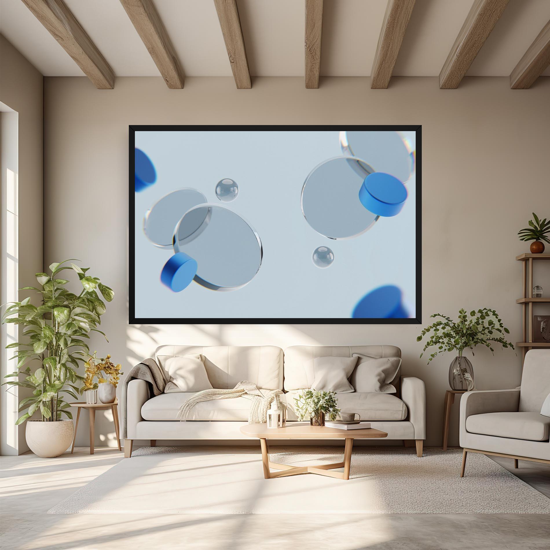 Tablou Canvas Blue Circle Floating mockup 6