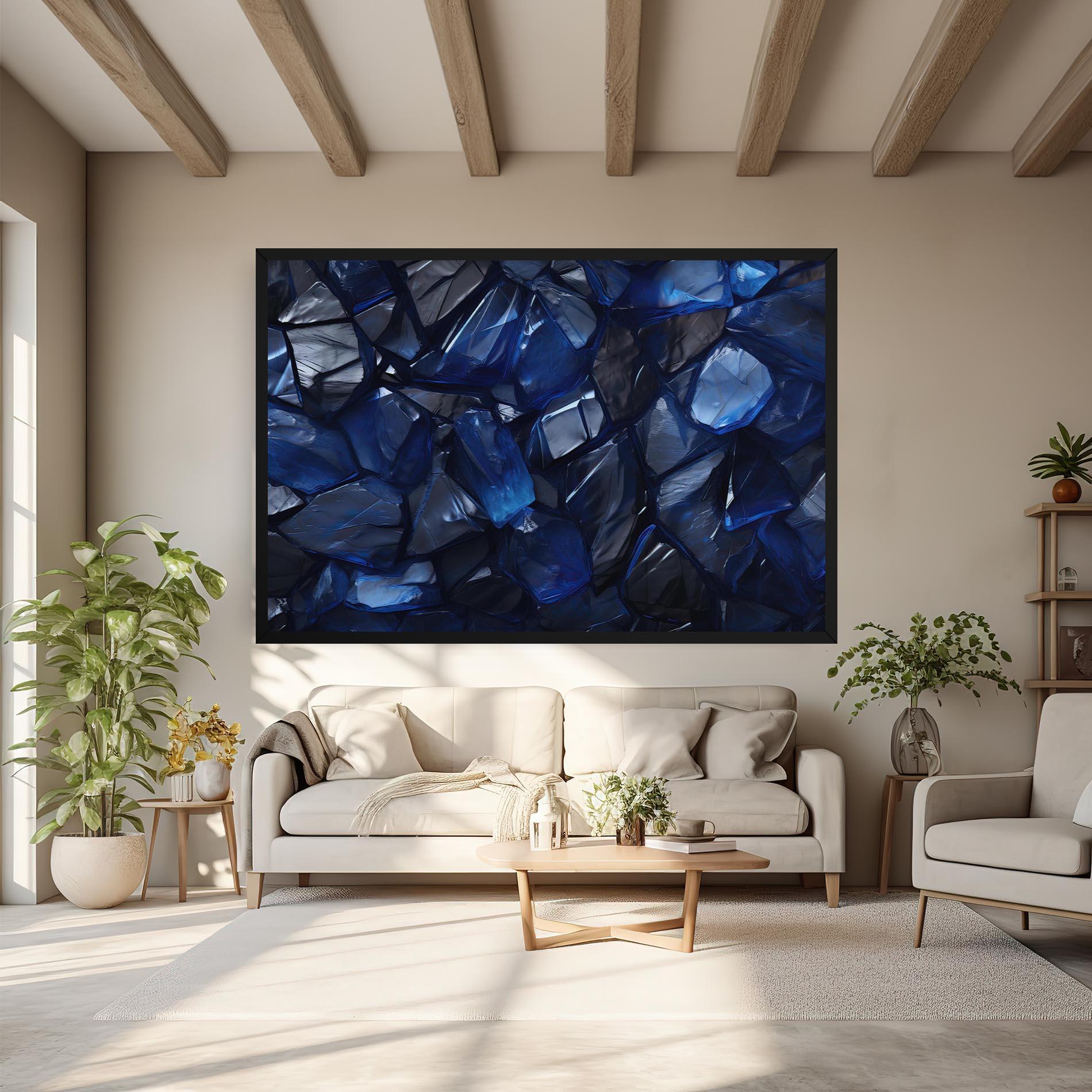 Tablou Canvas Blue Crystal Shape mockup 6