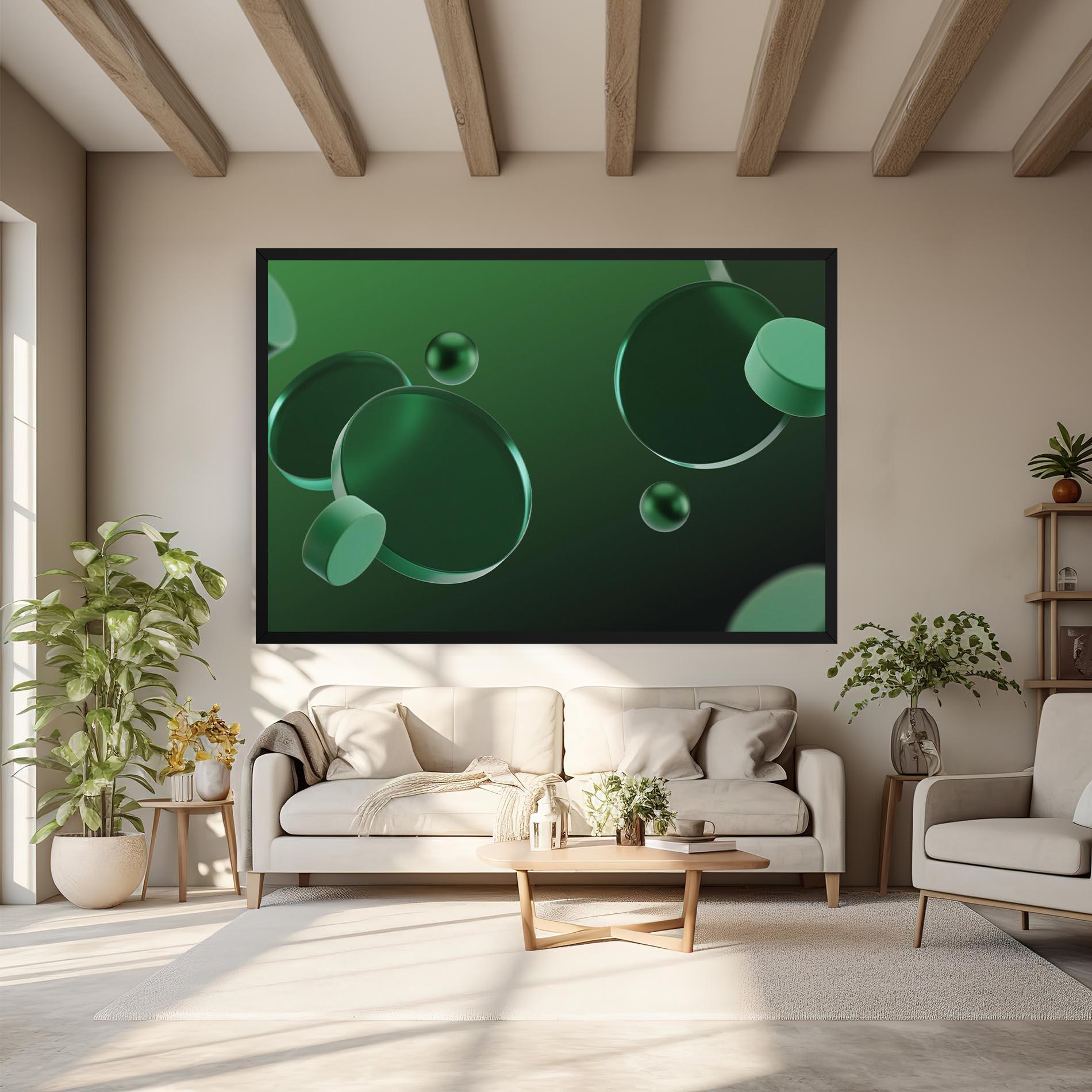 Tablou Canvas Green Circle Floating mockup 6