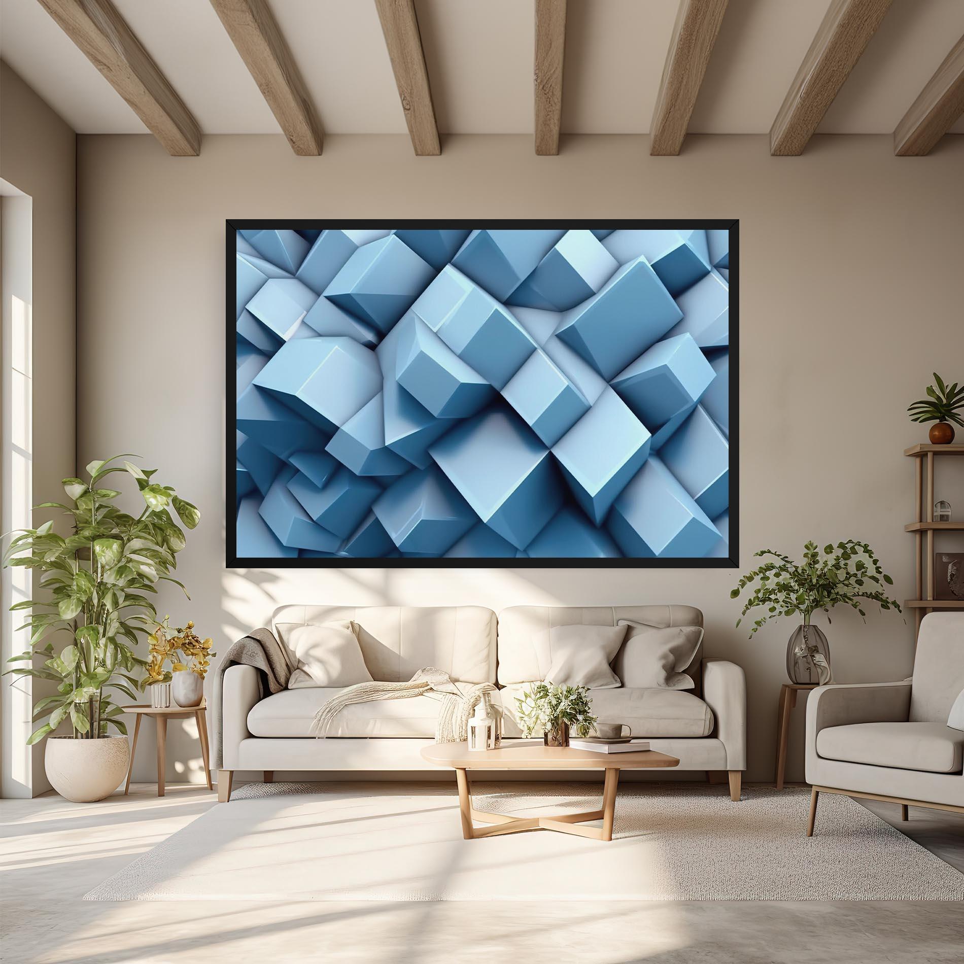 Tablou Canvas Light Blue Shapes Mix mockup 6