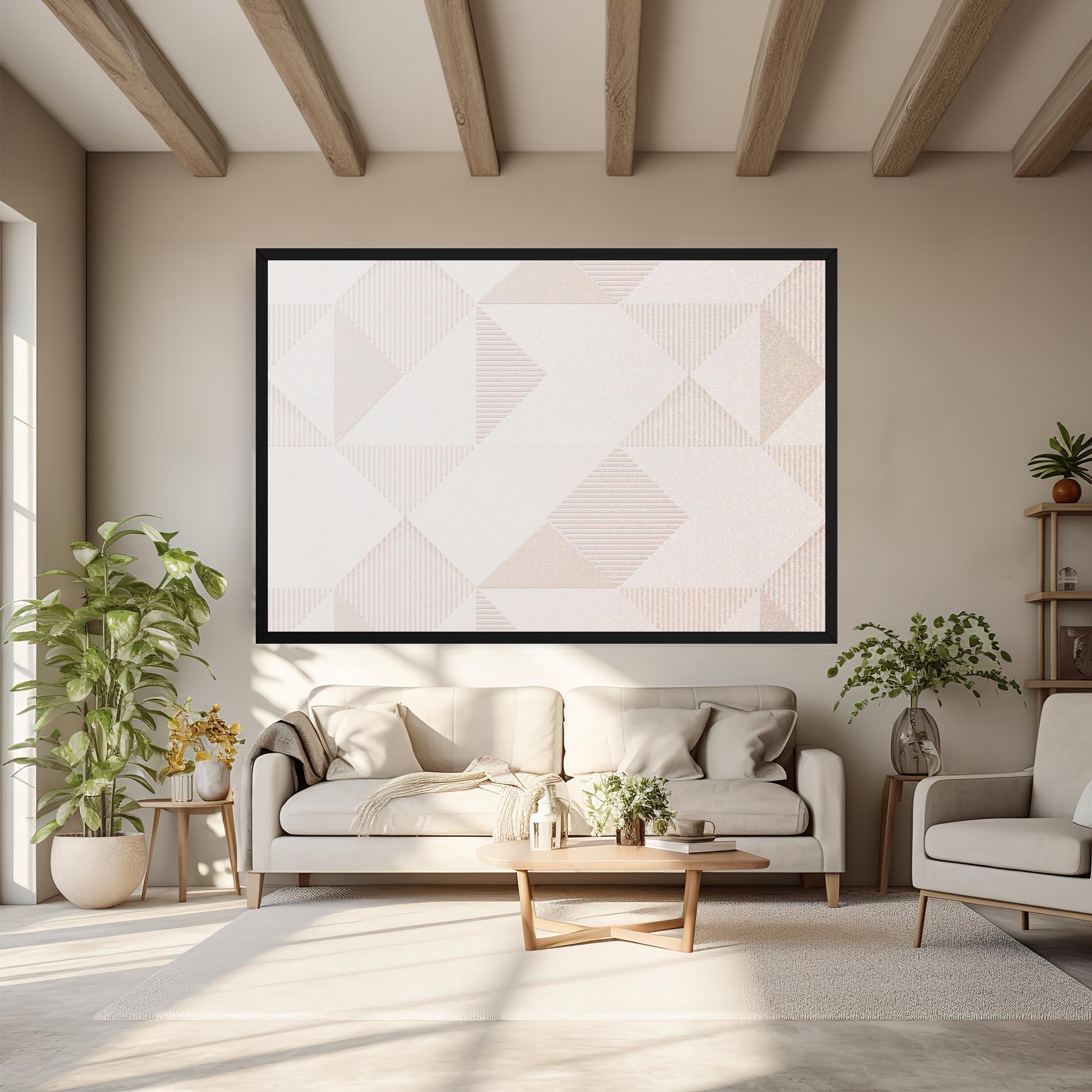 Tablou Canvas Light Cream Rhombus mockup 6