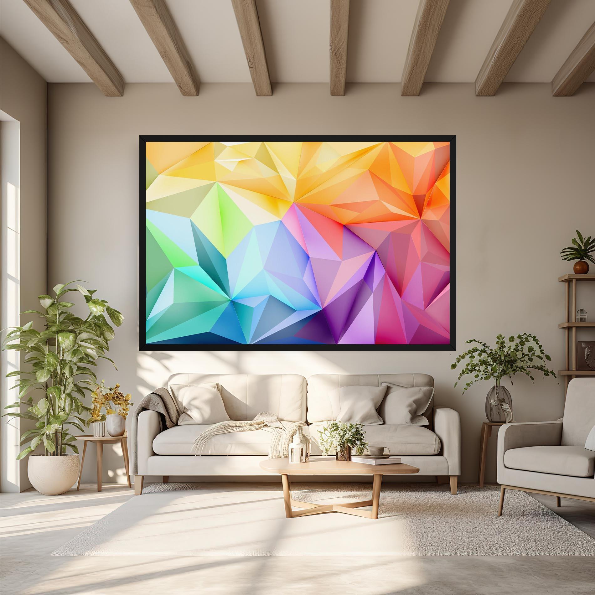 Tablou Canvas Rainbow Triangle Mix mockup 6