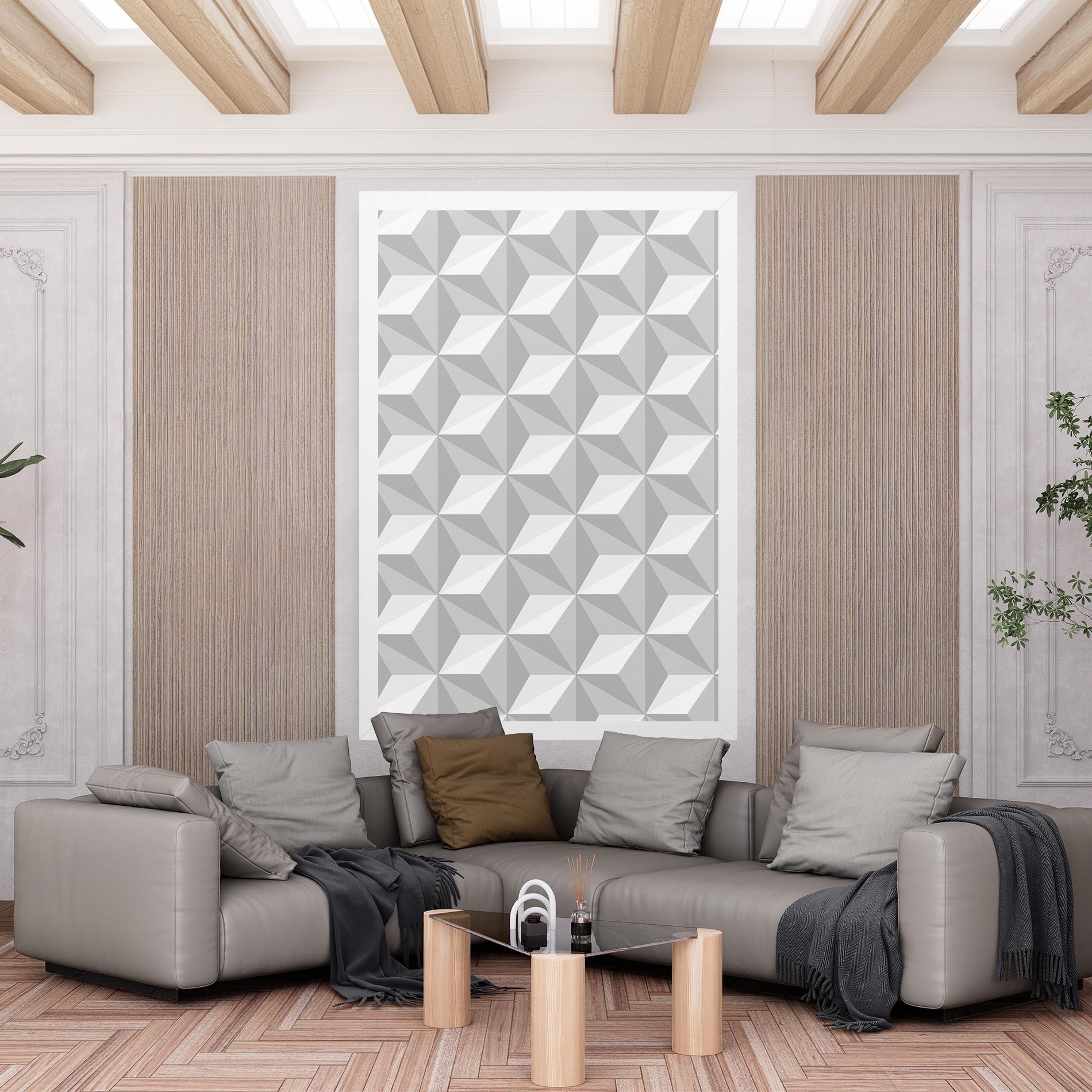 White Triangle Pattern mockup 6