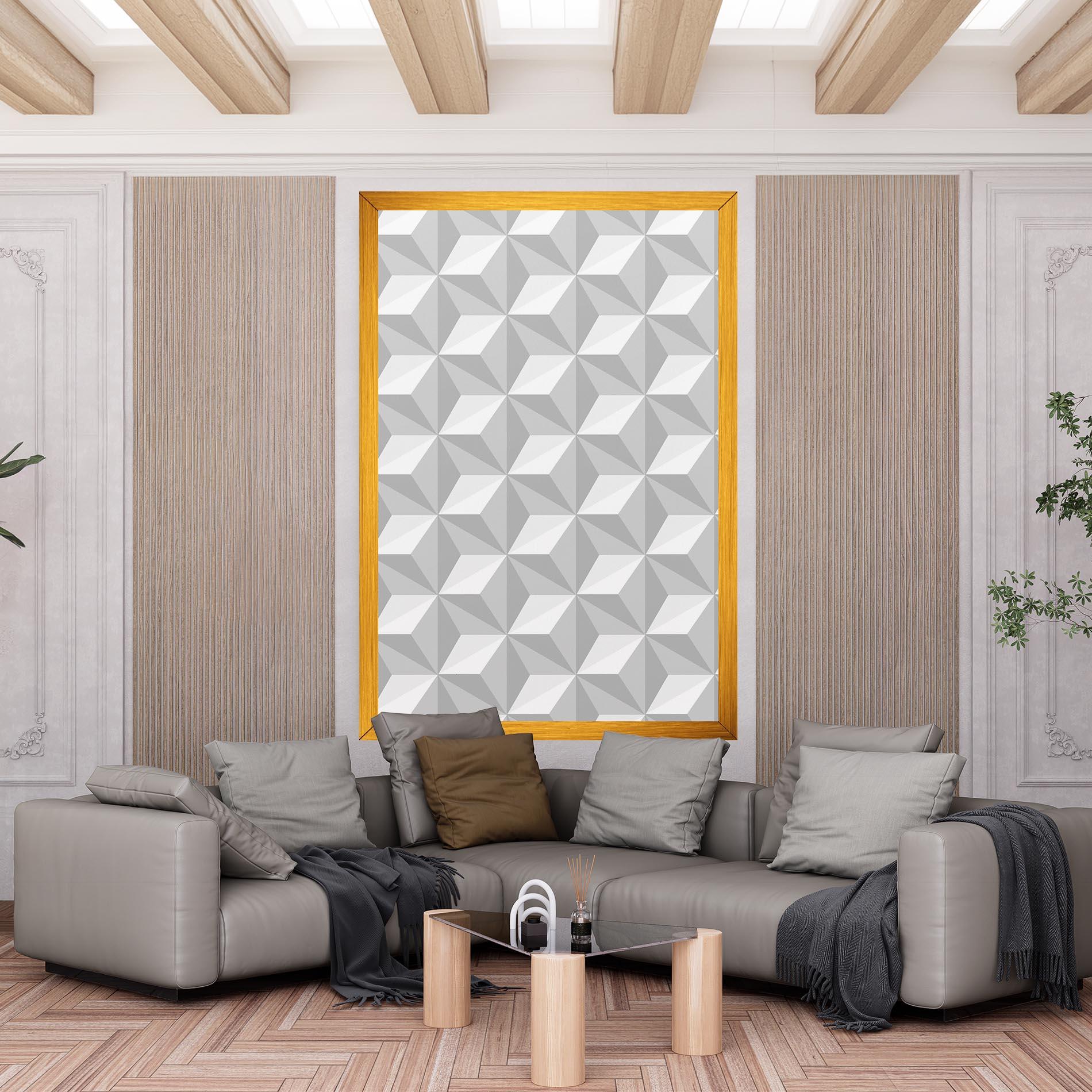 Tablou Canvas White Triangle Pattern mockup 6