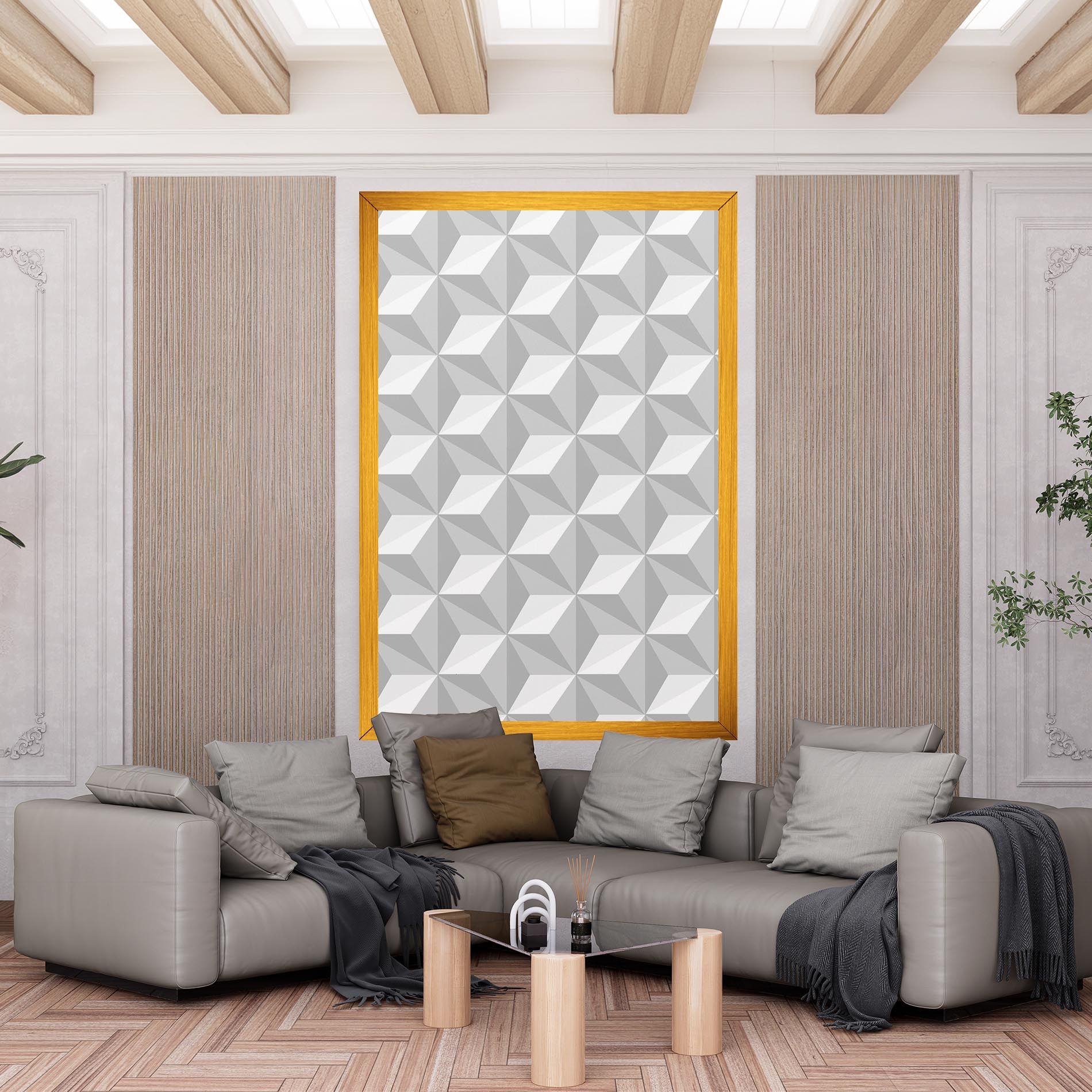 White Triangle Pattern mockup 6