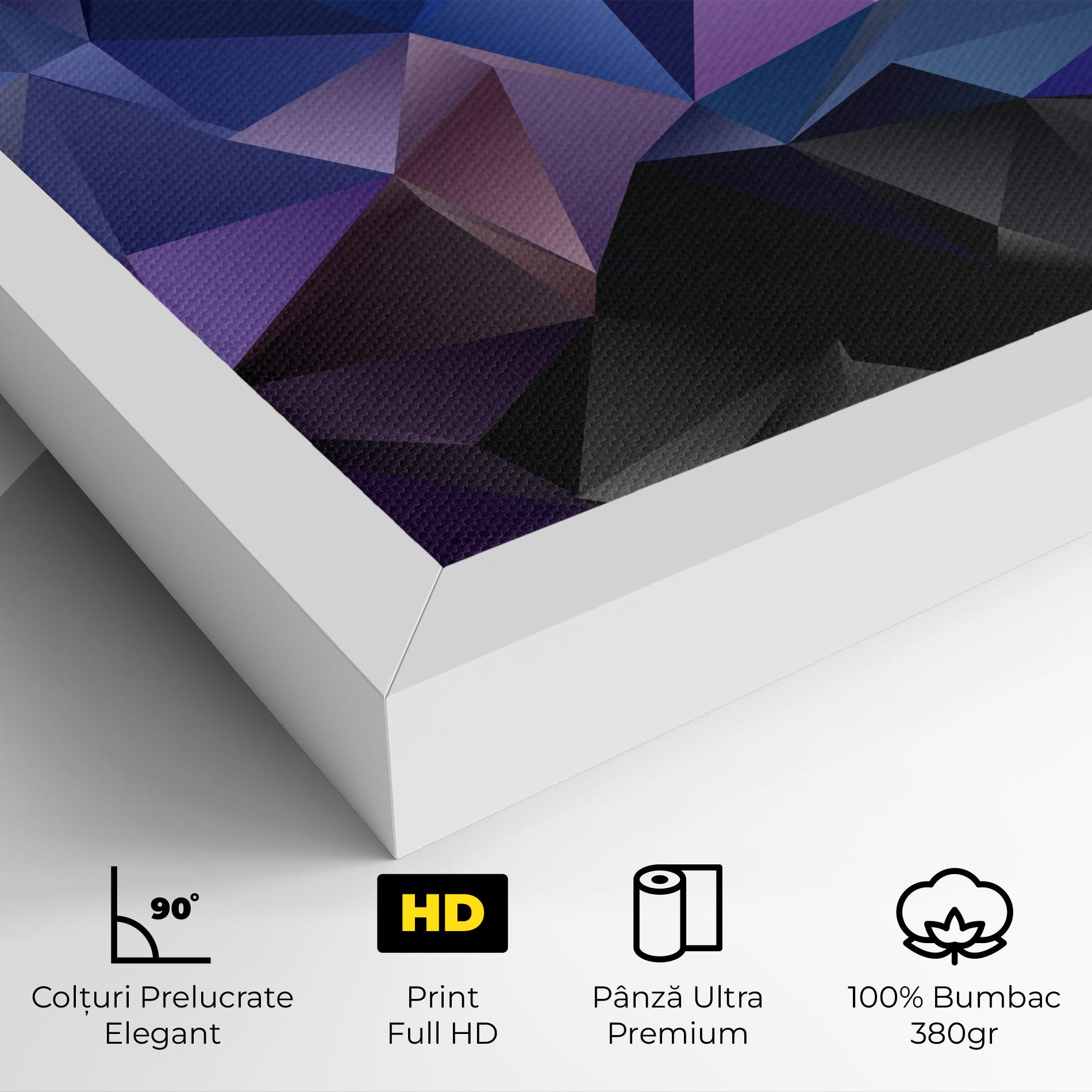 Tablou Canvas Black Purple Triangle mockup 4