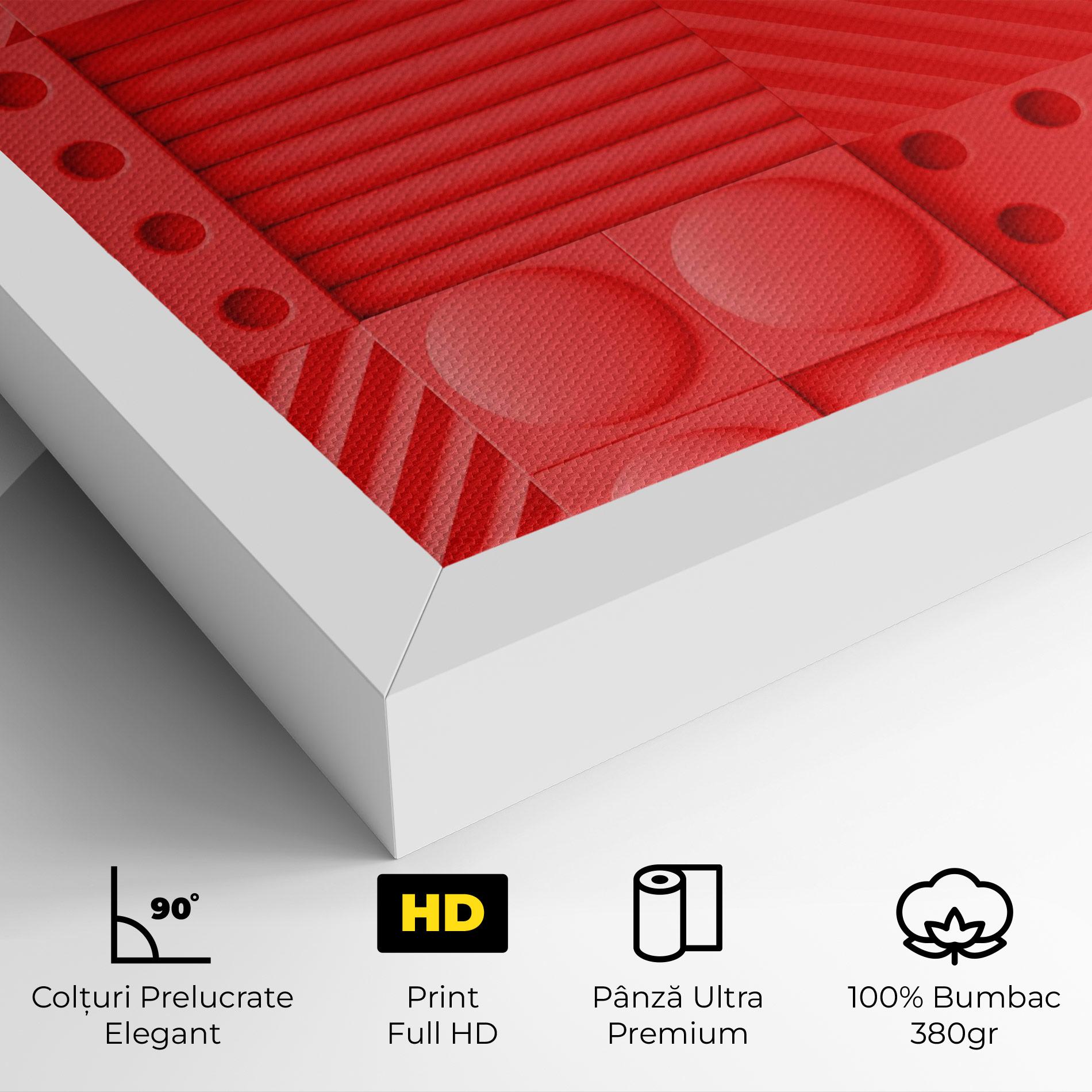 Tablou Canvas Red Square Circle mockup 4