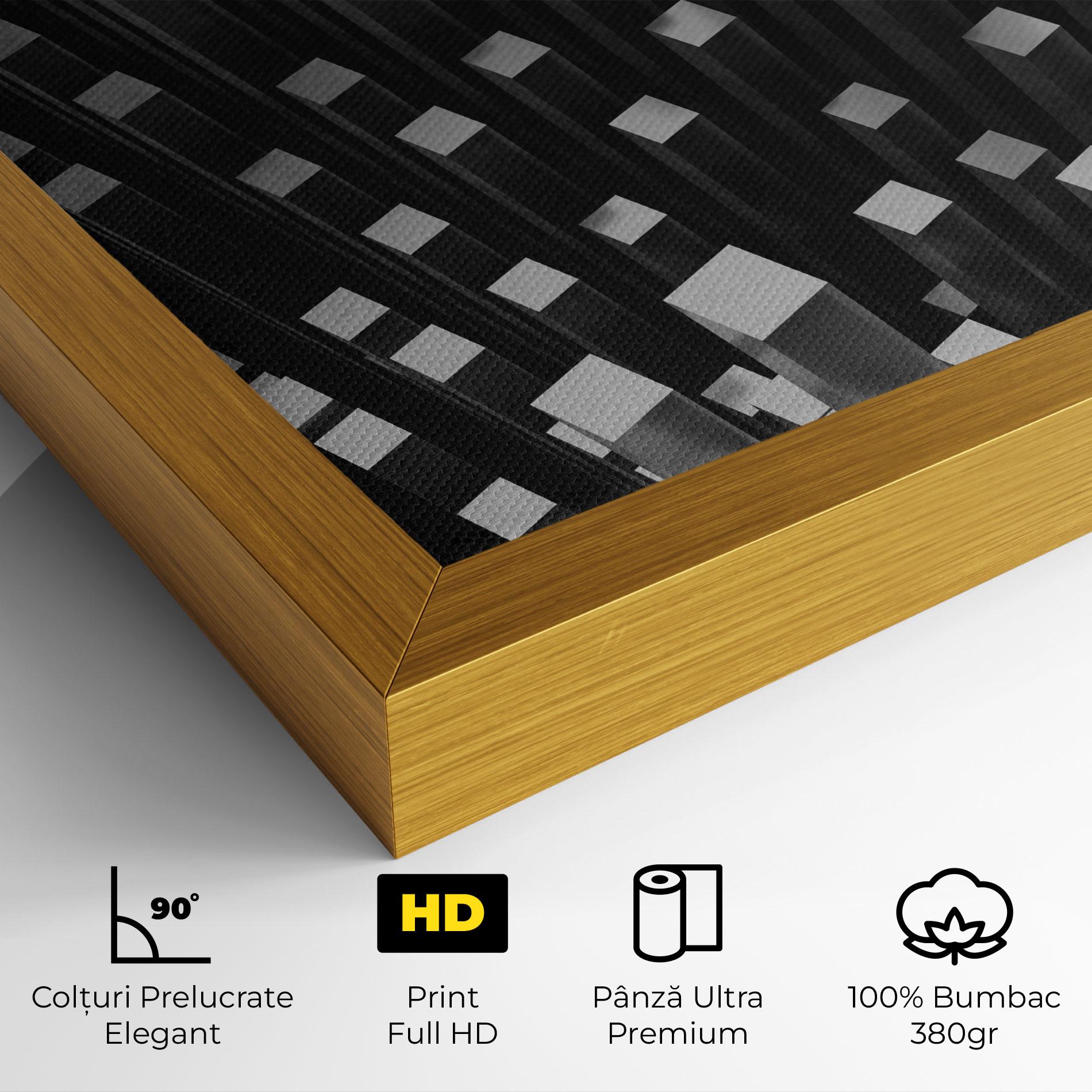 Tablou Canvas Black Block Pattern mockup 4