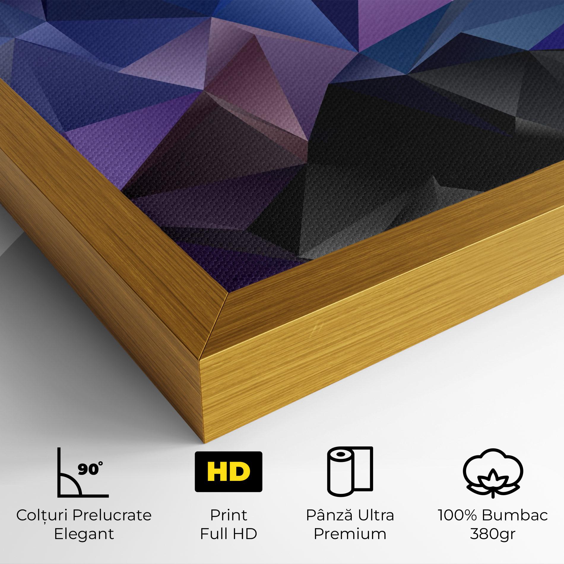 Tablou Canvas Black Purple Triangle mockup 4