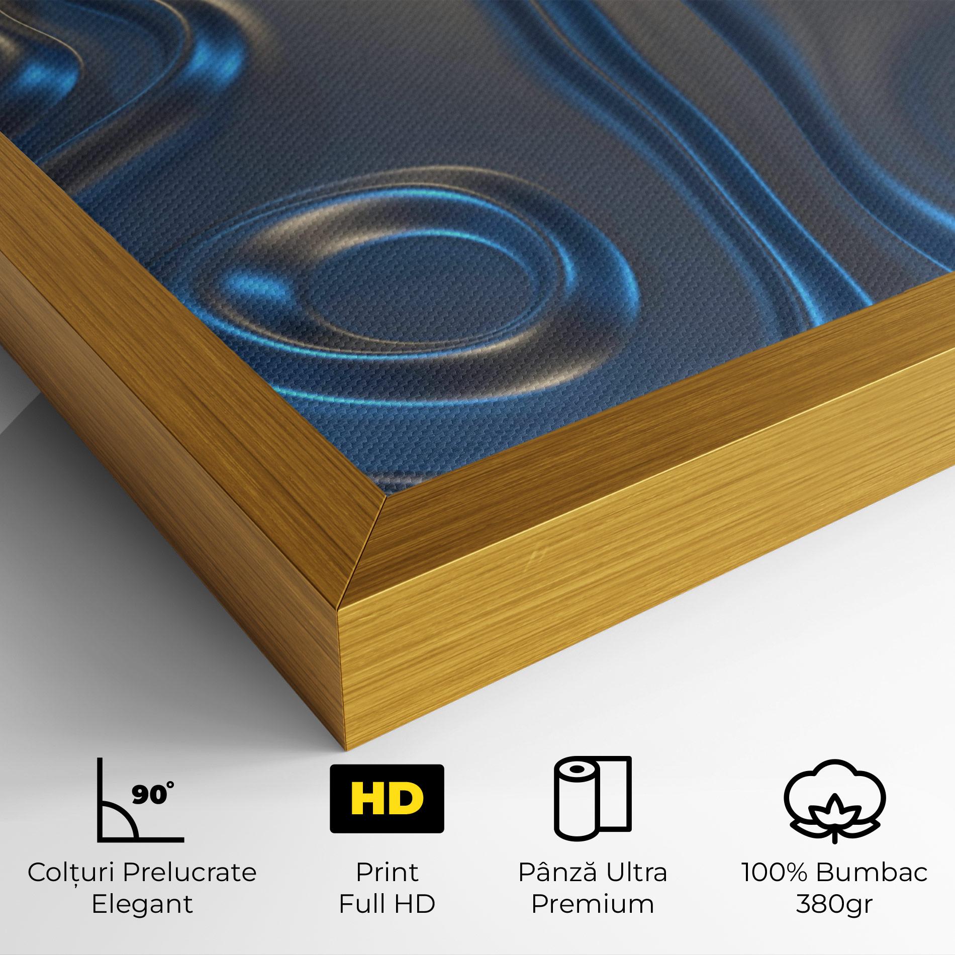 Tablou Canvas Blue Silver Liquid mockup 4