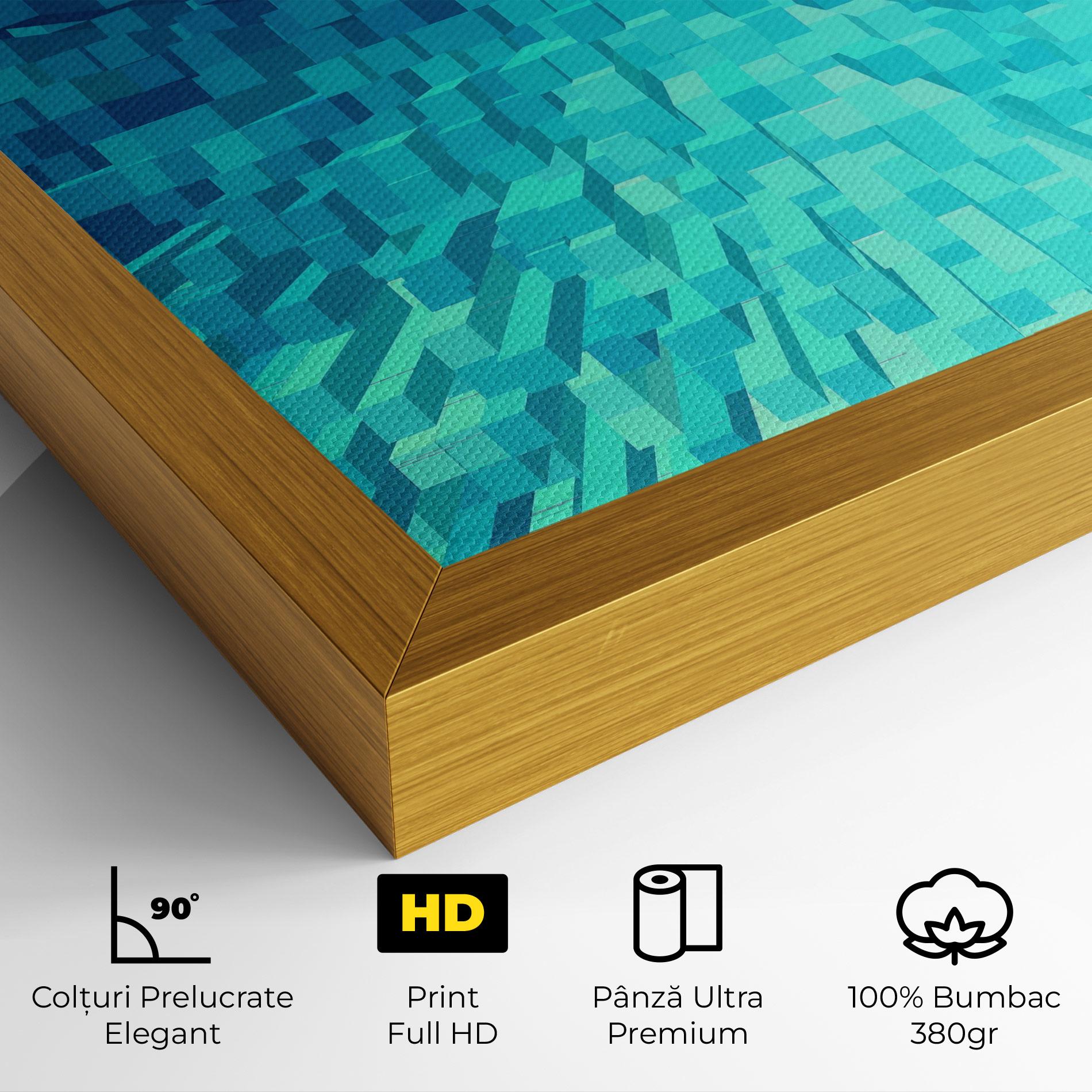 Tablou Canvas Blue Square Mix mockup 4