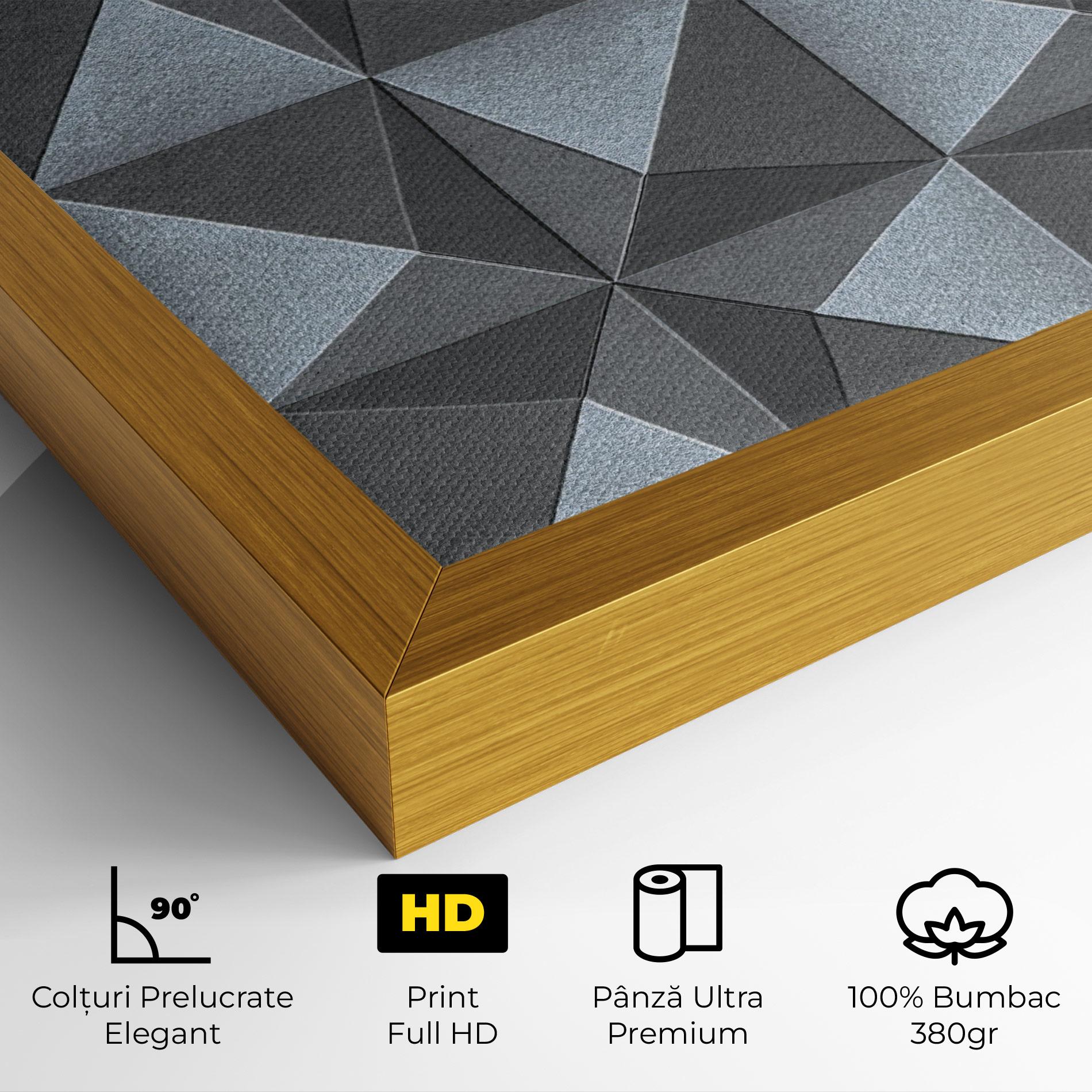 Tablou Canvas Grey Triangle Square mockup 4