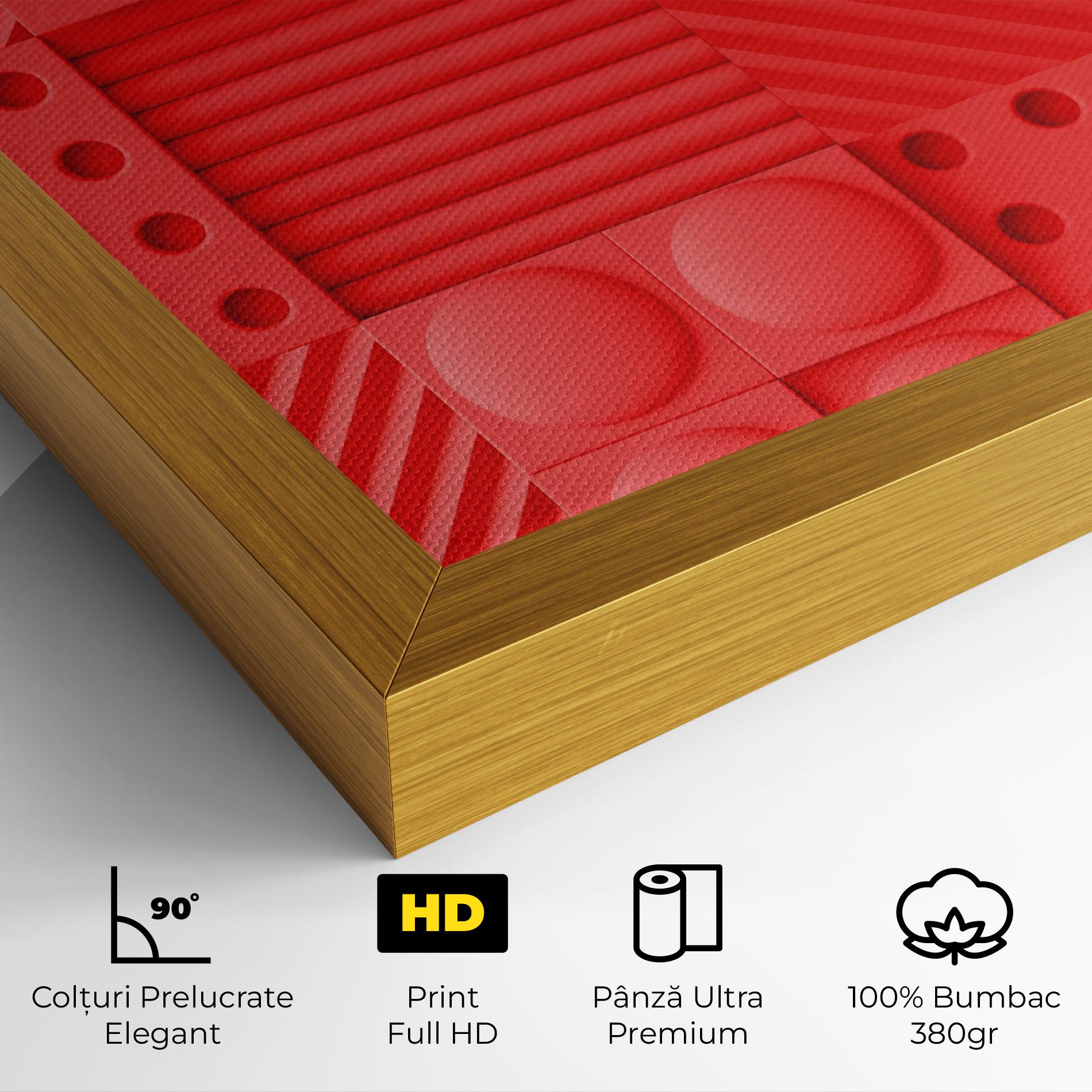 Tablou Canvas Red Square Circle mockup 4