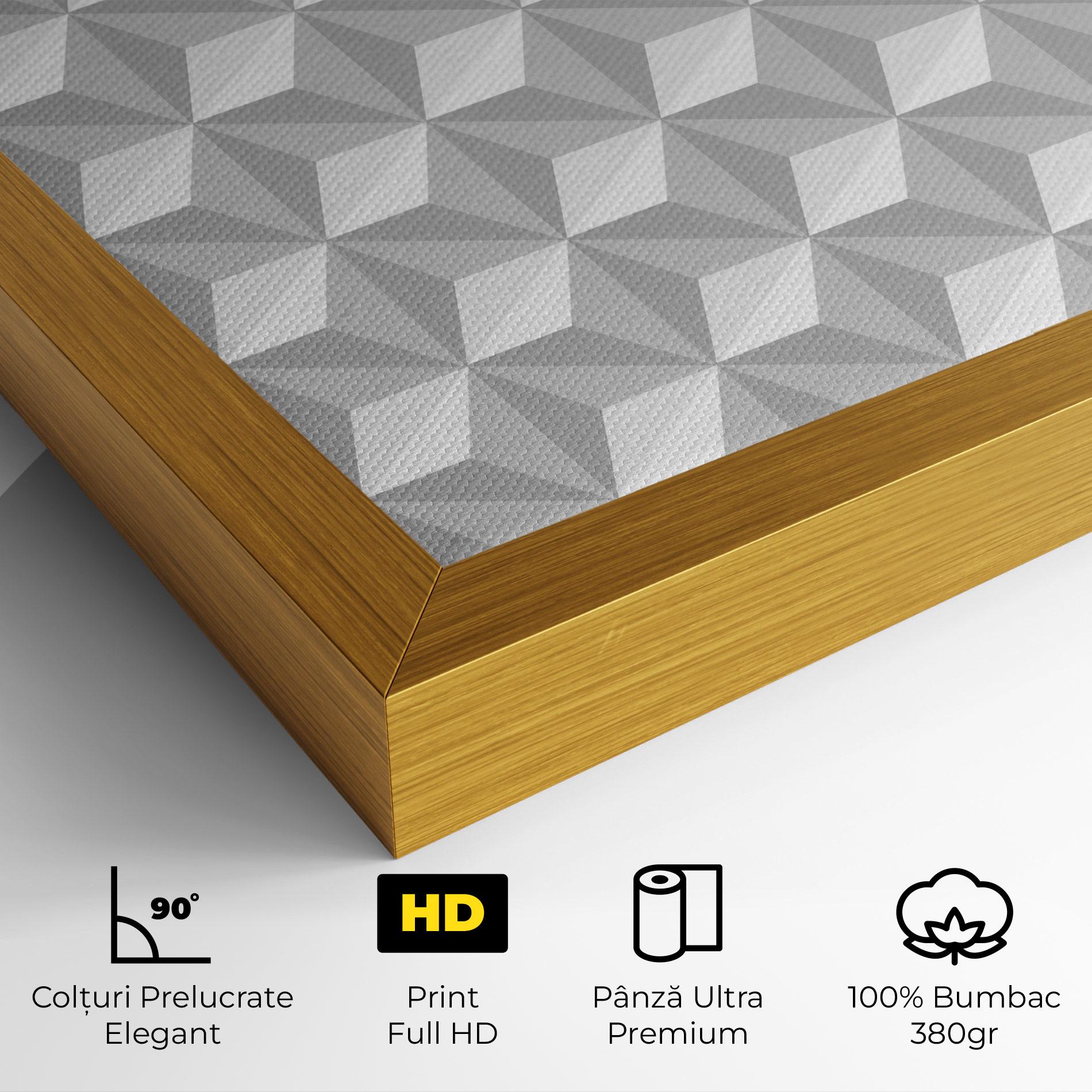 Tablou Canvas White Triangle Pattern mockup 4