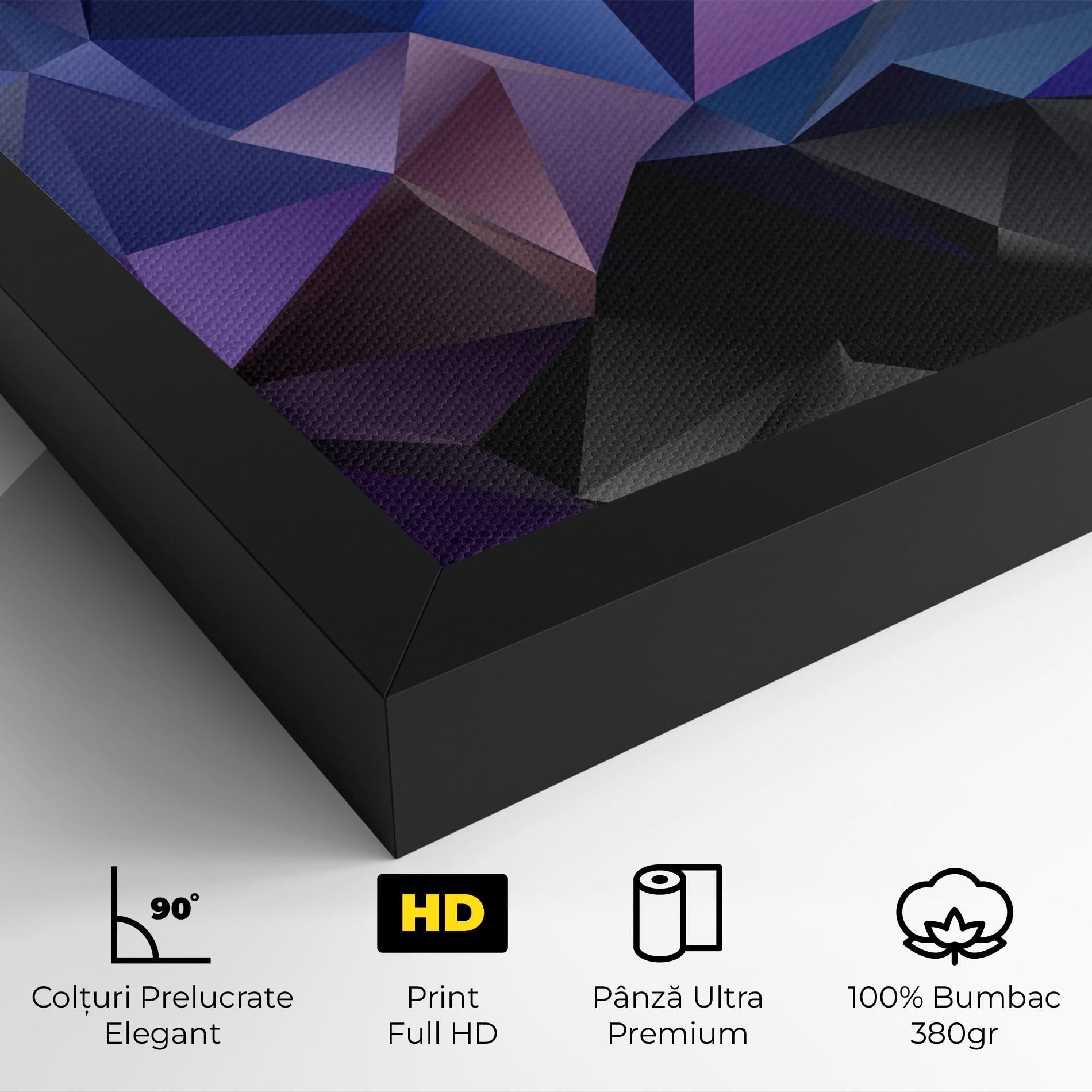 Tablou Canvas Black Purple Triangle mockup 4