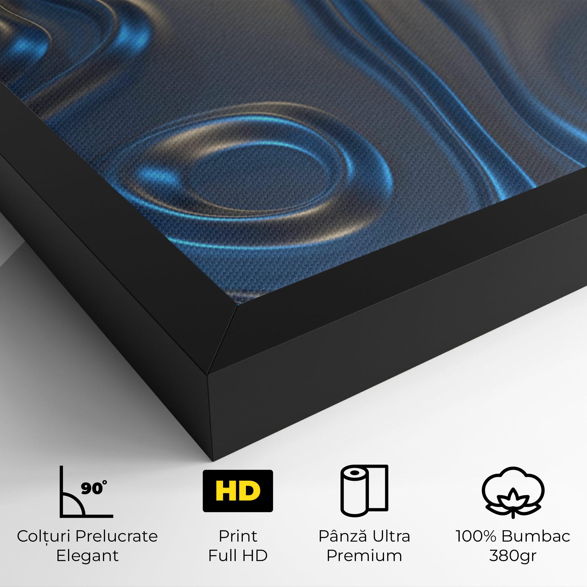 Tablou Canvas Blue Silver Liquid mockup 4