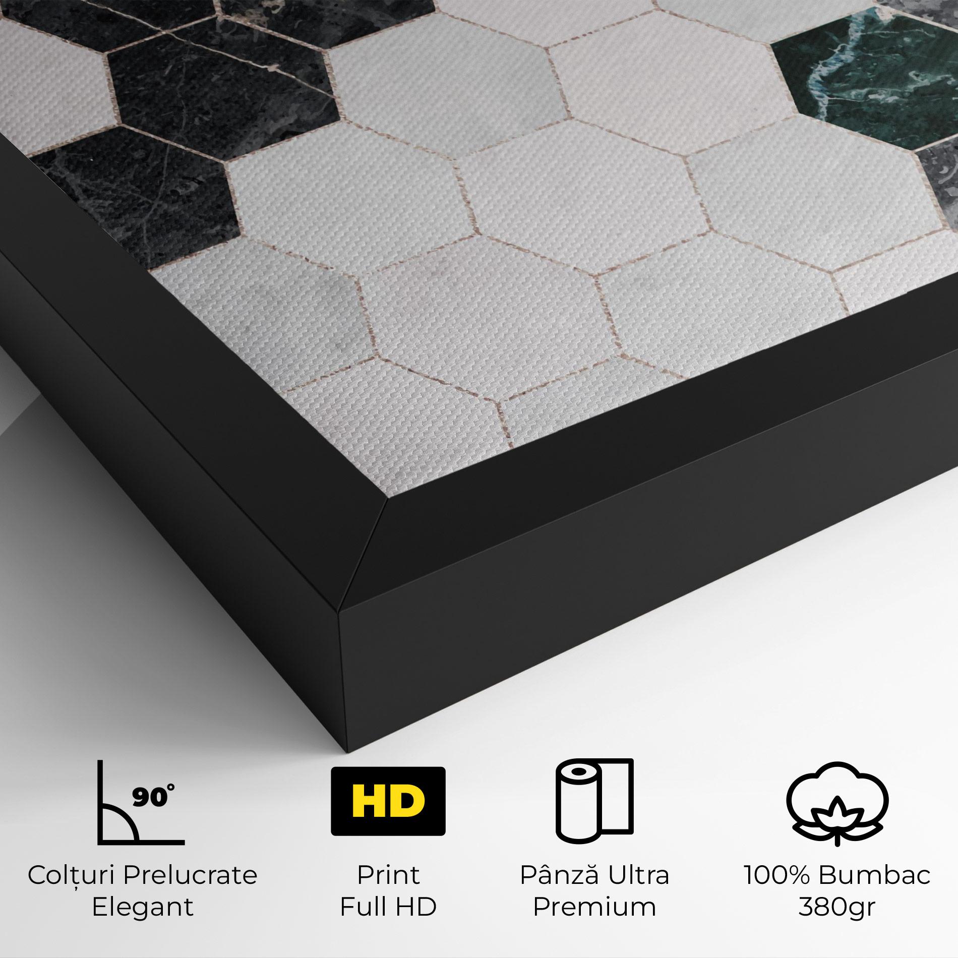 Tablou Canvas Green Hexagon mockup 4
