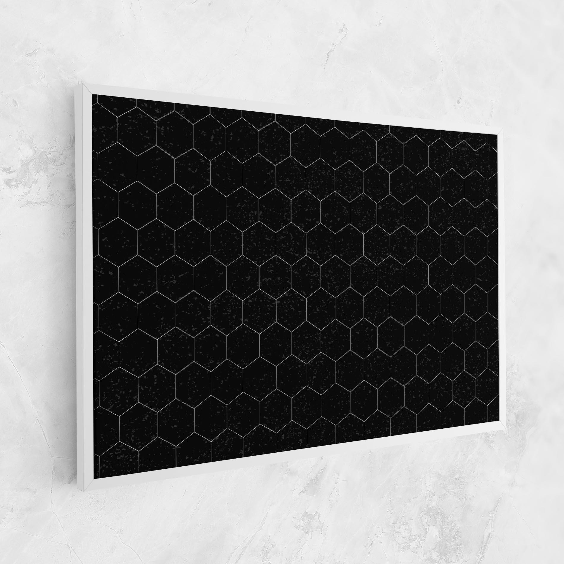 Tablou Canvas Black Hexagon mockup 1