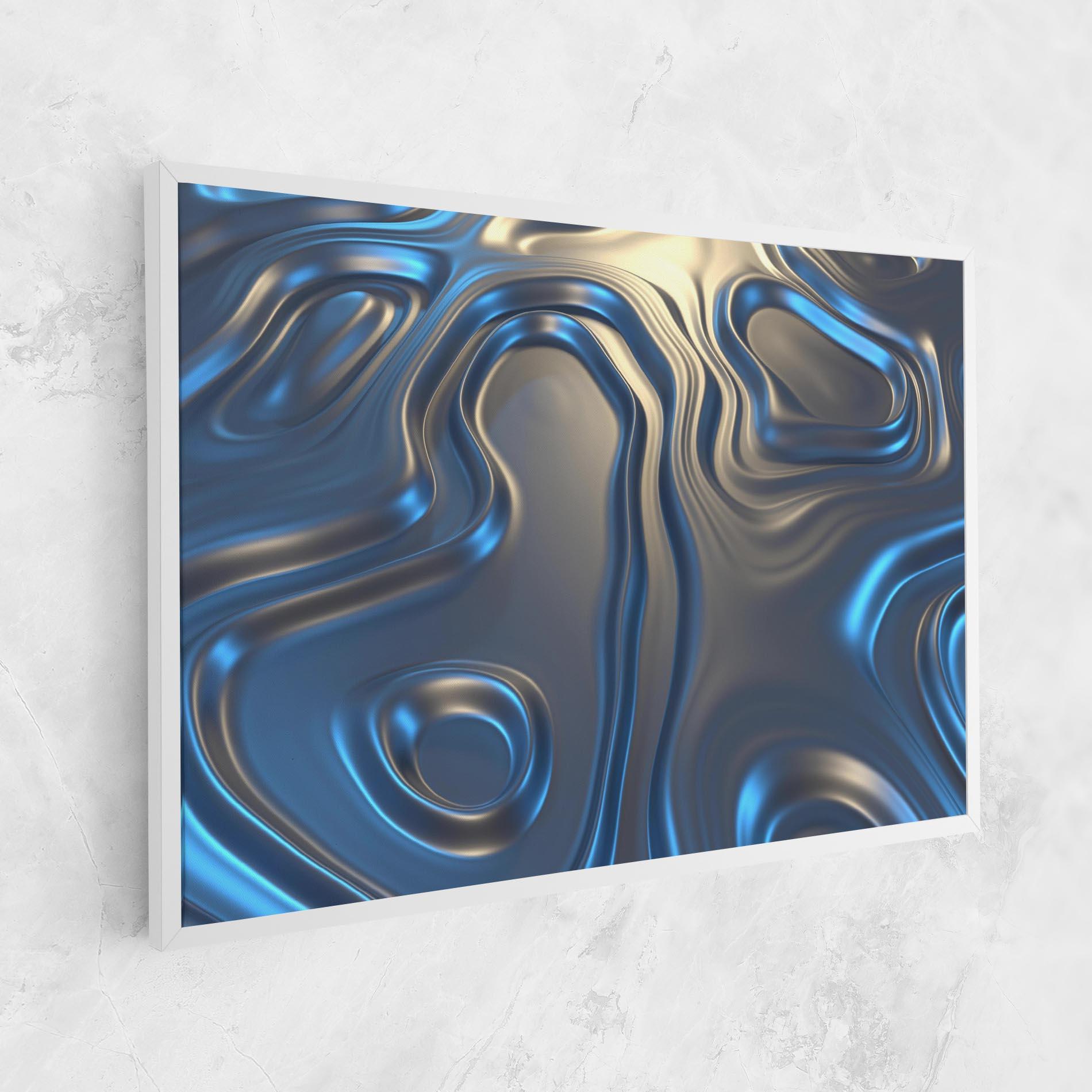 Tablou Canvas Blue Silver Liquid mockup 1