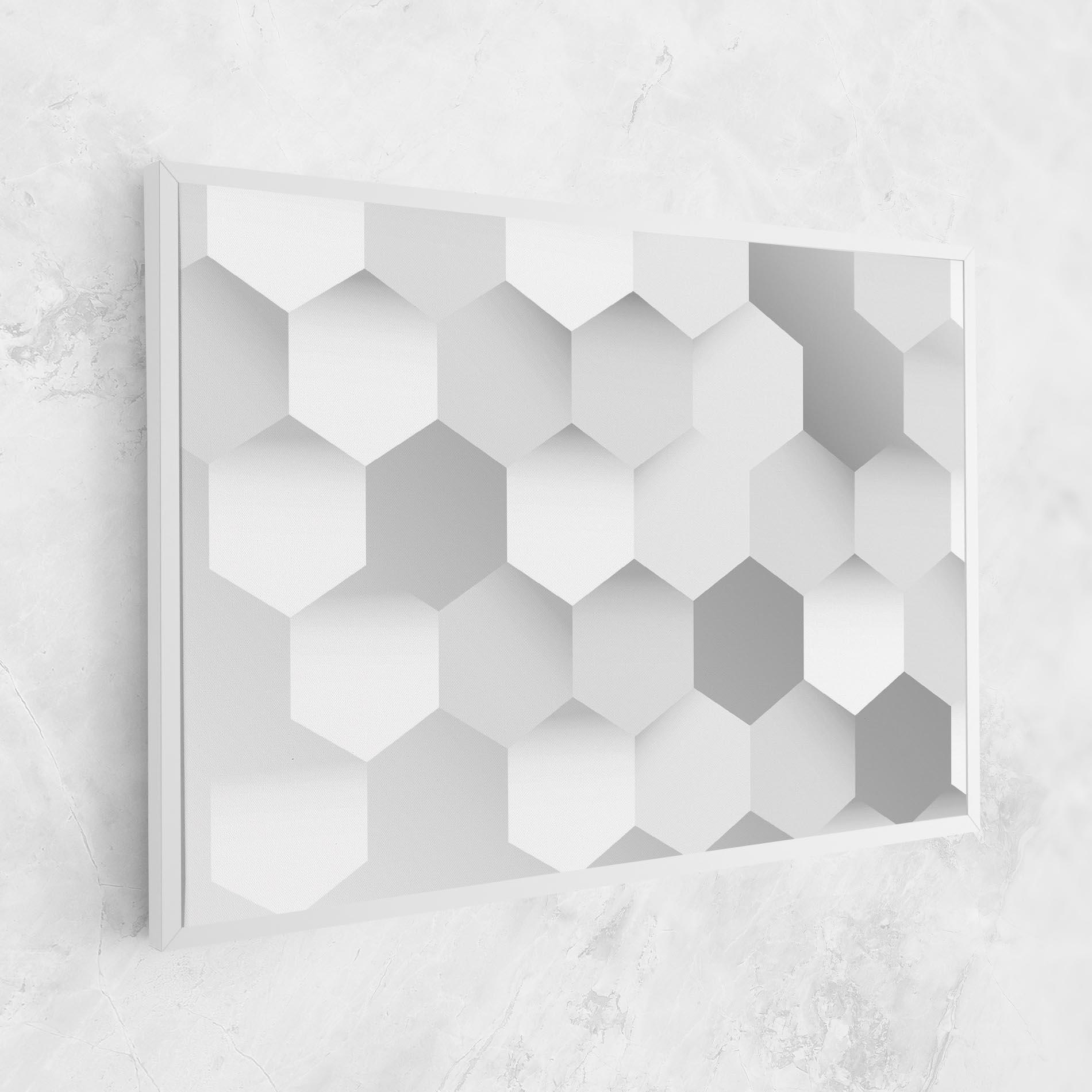 Tablou Canvas Grey White Triangle mockup 1
