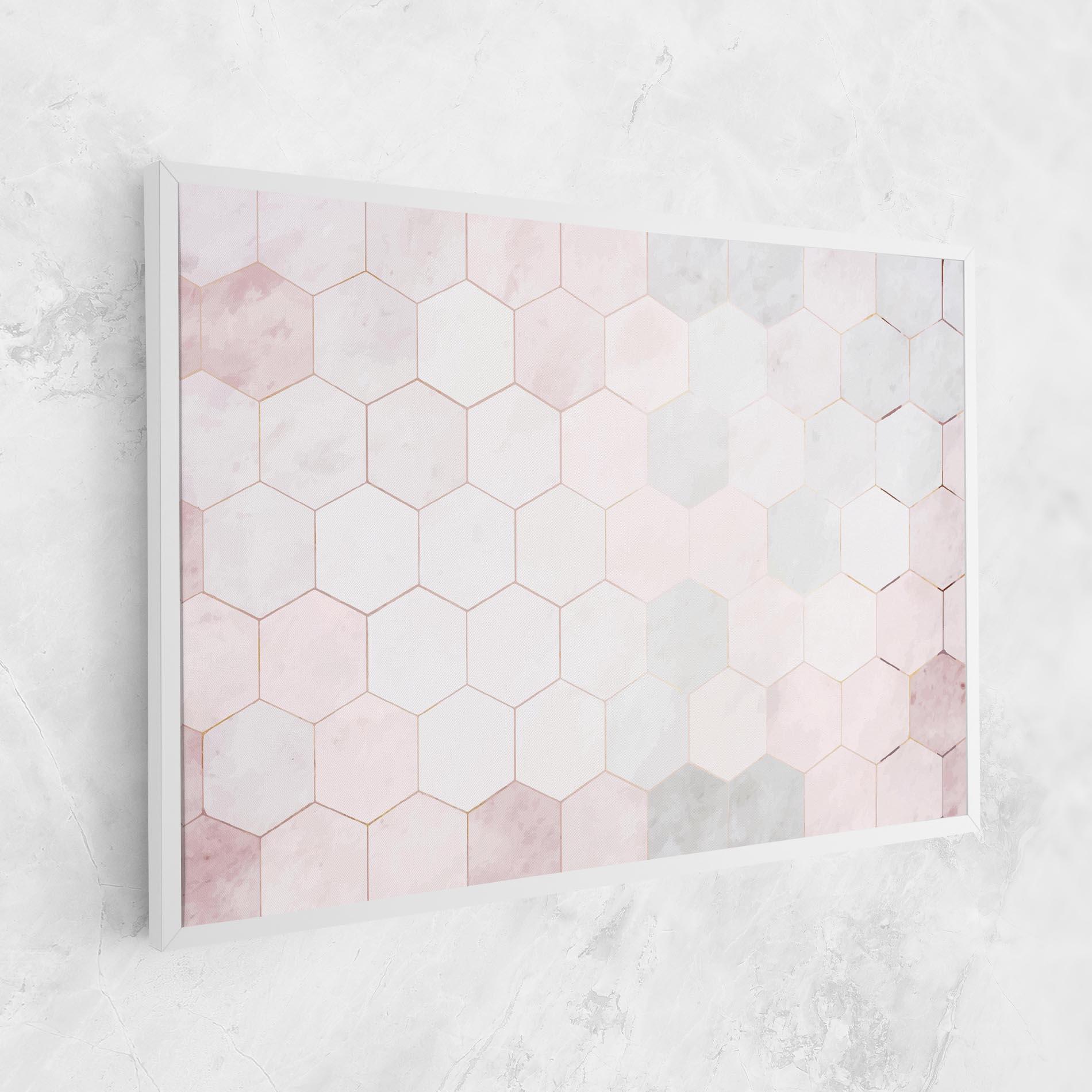 Tablou Canvas Hexagon Pink mockup 1