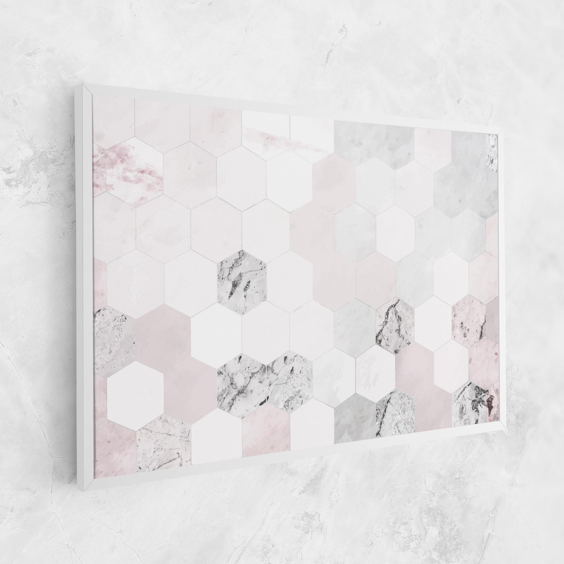 Tablou Canvas Pink Hexa Pattern mockup 1