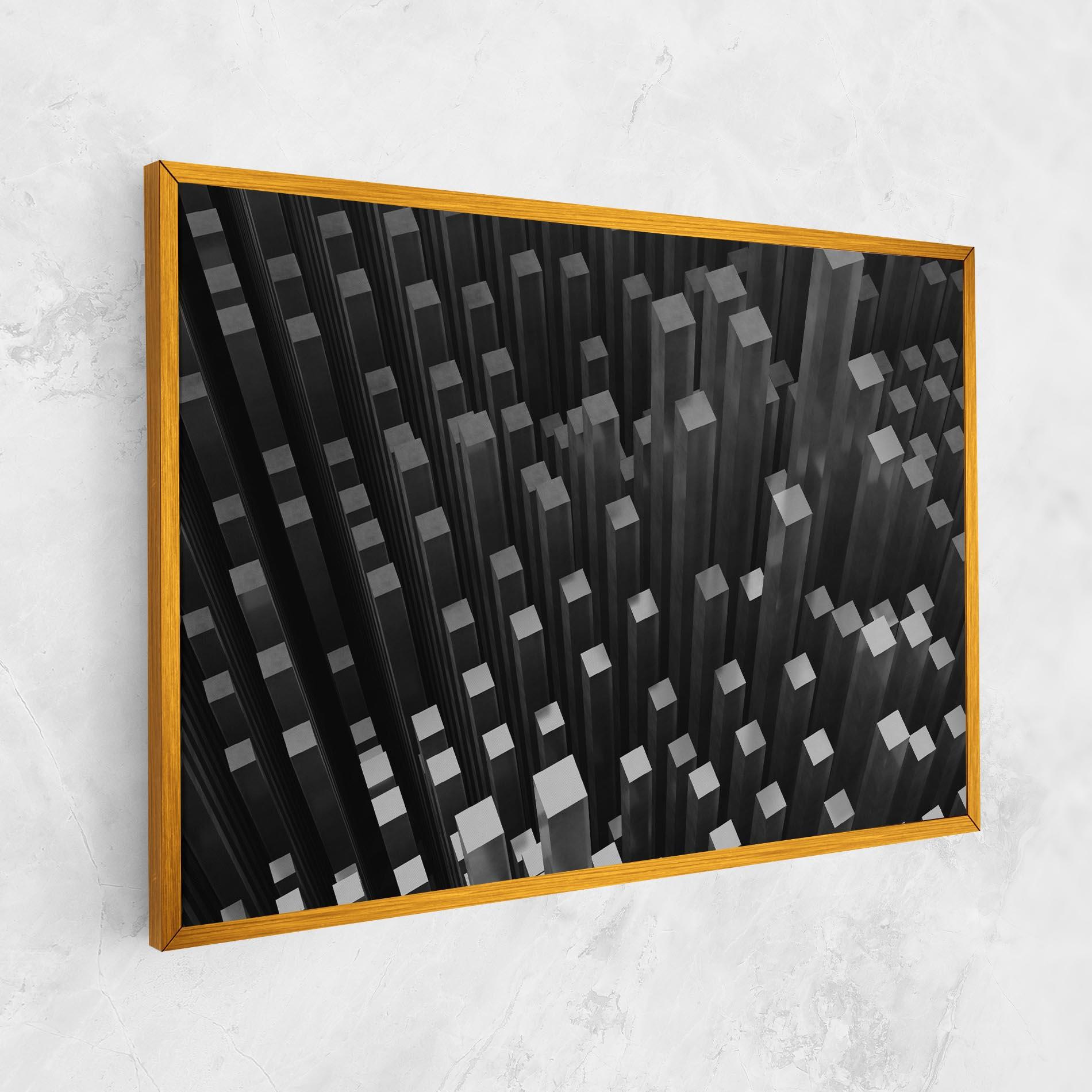 Tablou Canvas Black Block Pattern mockup 1