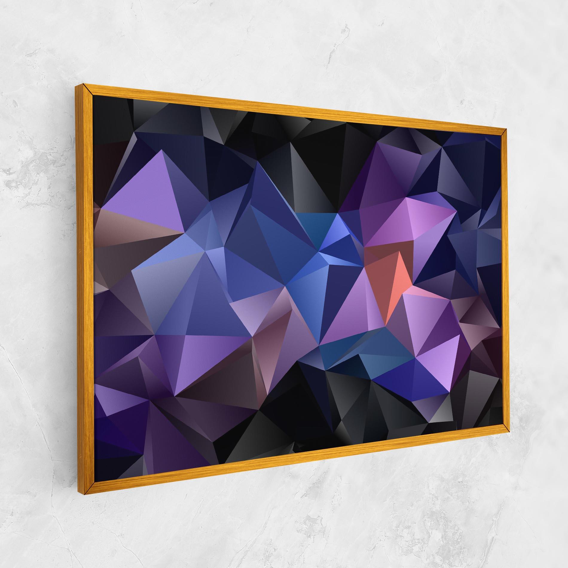 Tablou Canvas Black Purple Triangle mockup 1